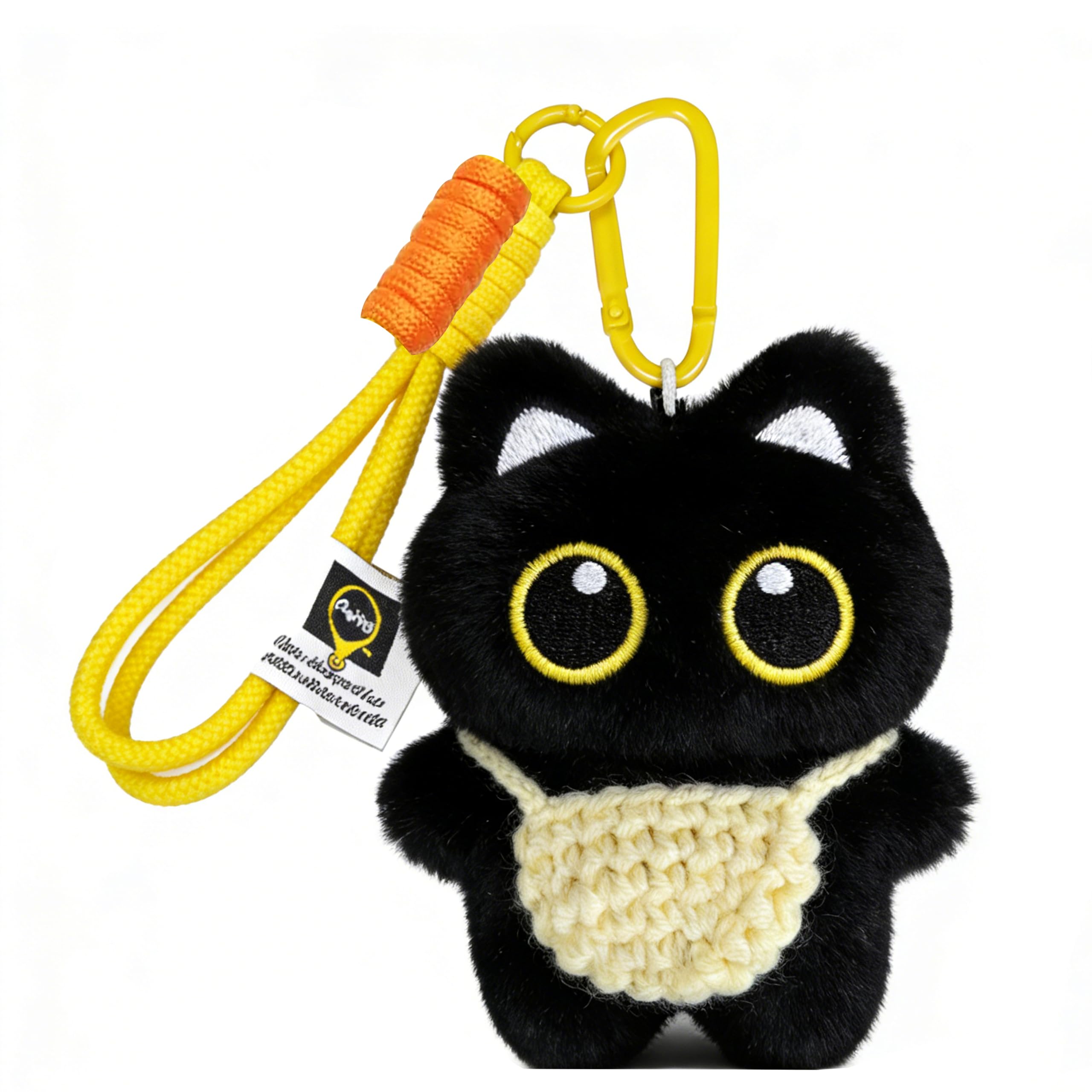 Baofuwan Katze Schlüsselanhänger Süß, Liebenswerter 3D Katze Taschen Anhänger, Flauschiger Plüsch Anhänger, Katze Schlüsselanhänger Einzigartig, Perfekt Geschenk，1 Verpackung