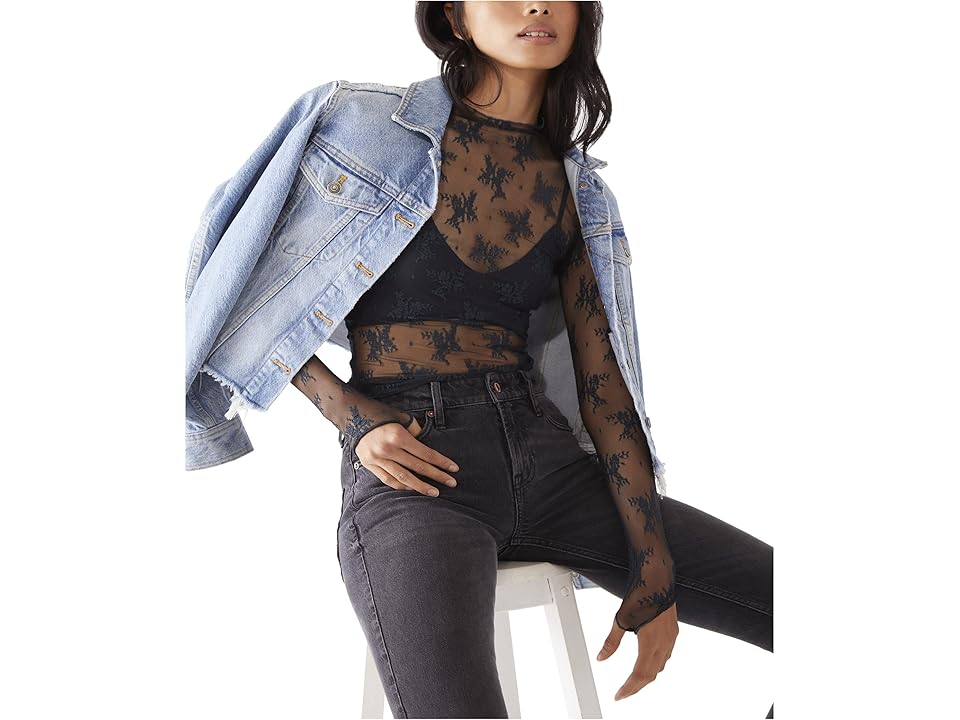 Free People Lady Lux Layering Top (Black) Women's Underwear INTERNATIONAL SHIPPING