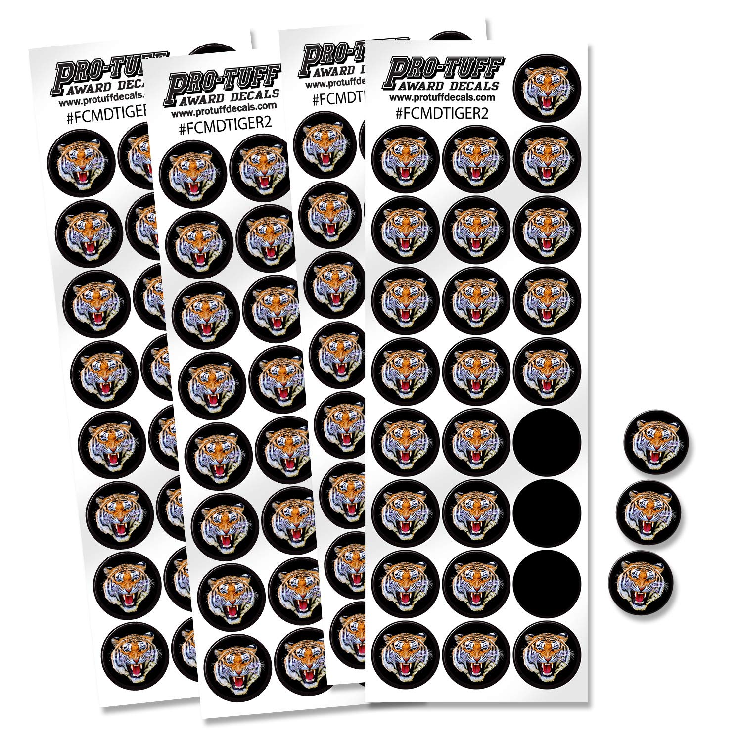 Tiger Award Decal - Full Color Mascot Award Stickers Football Helmet Reward (100)