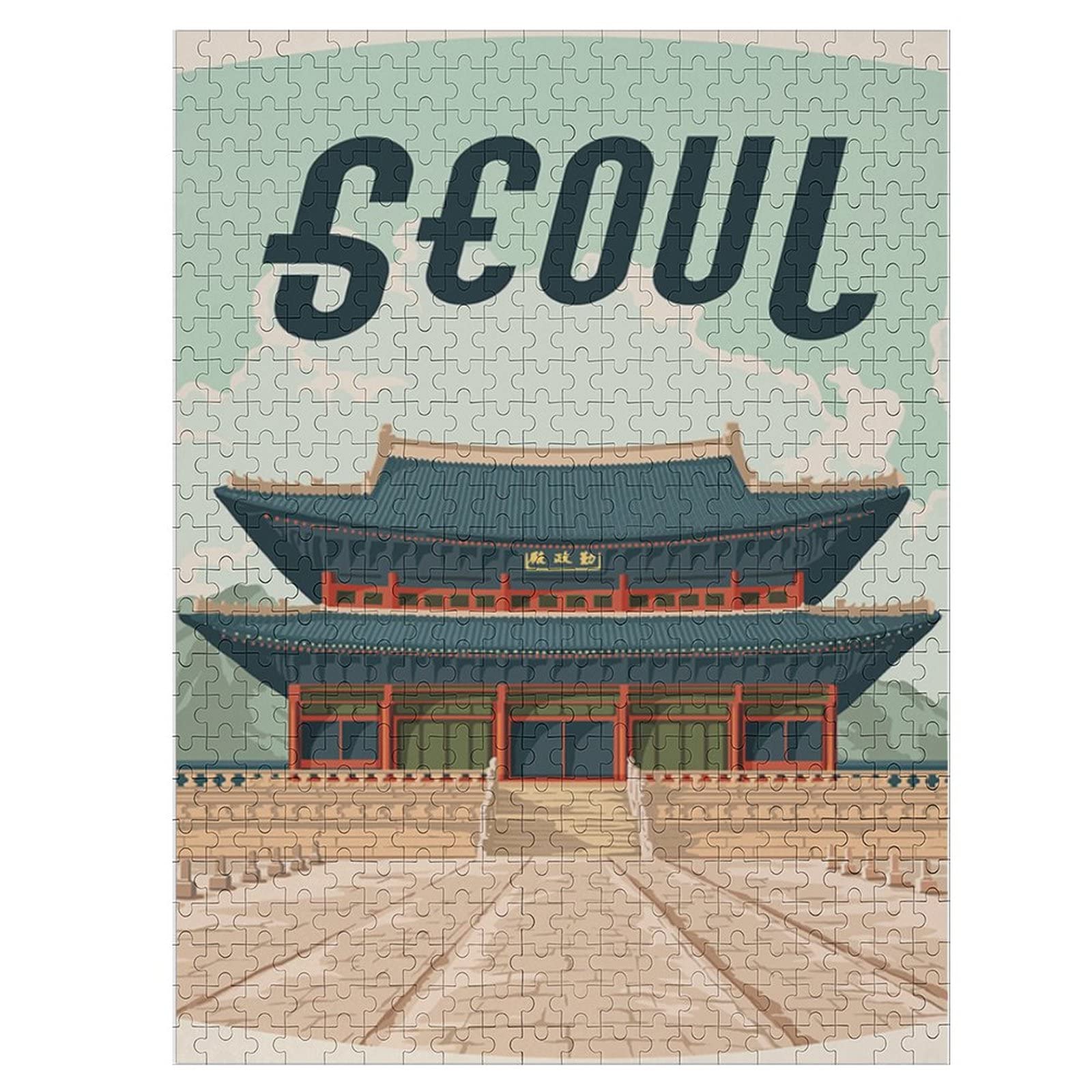 500/1000pcs Puzzles,Seoul South Korea City Landscape Puzzle,Jigsaw Puzzle for Adults,Home Decoration Gift,Decompression Toys (1000pcs)