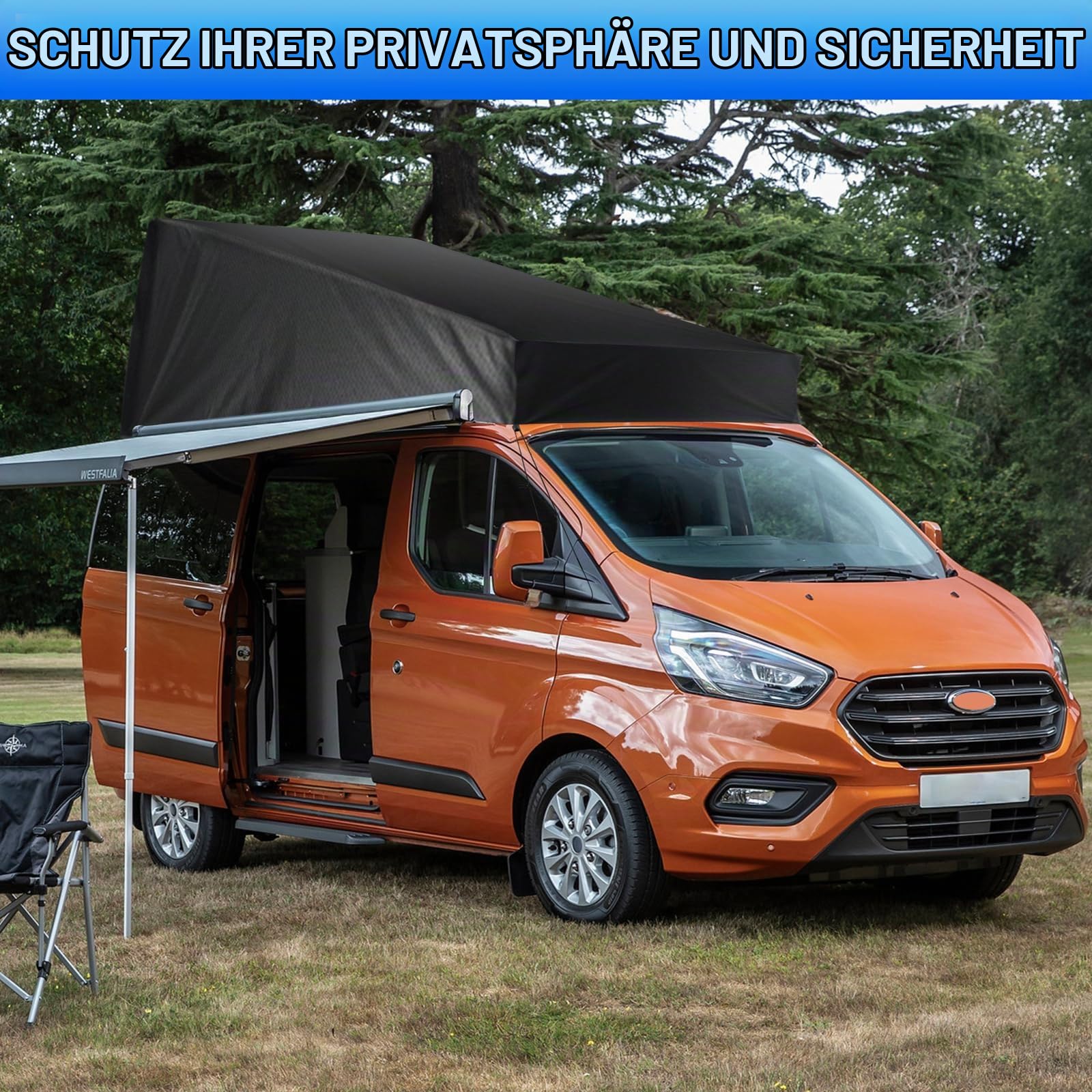 Pop-Top Dachschutz für Ford Transit Custom, Wetterschutz Camper Dachzelt