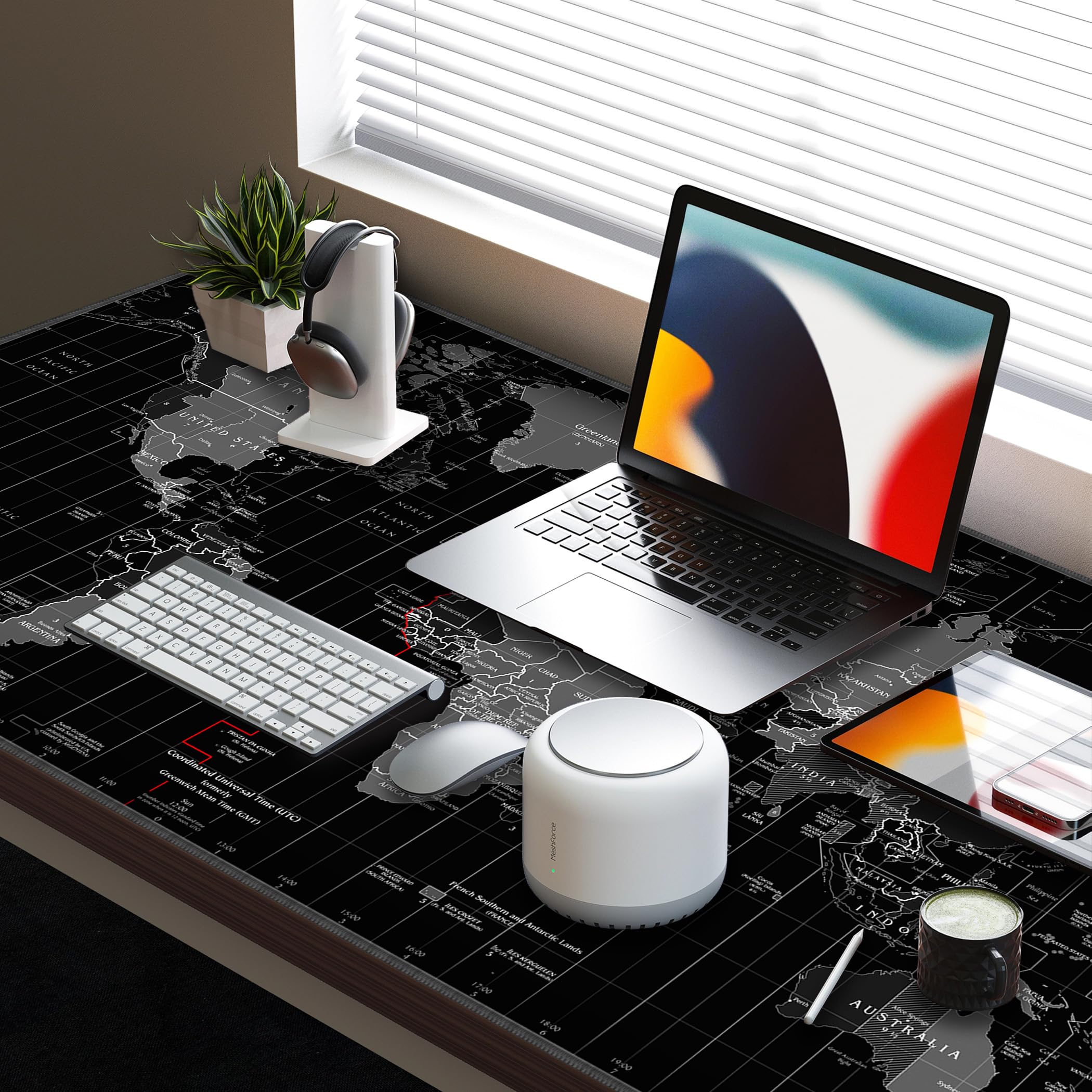 LL-COEUR XXL Mapamundi Alfombrilla de Ratón Gaming Computer Escritorio Mouse Pad (1000 x 400 x 3 mm)