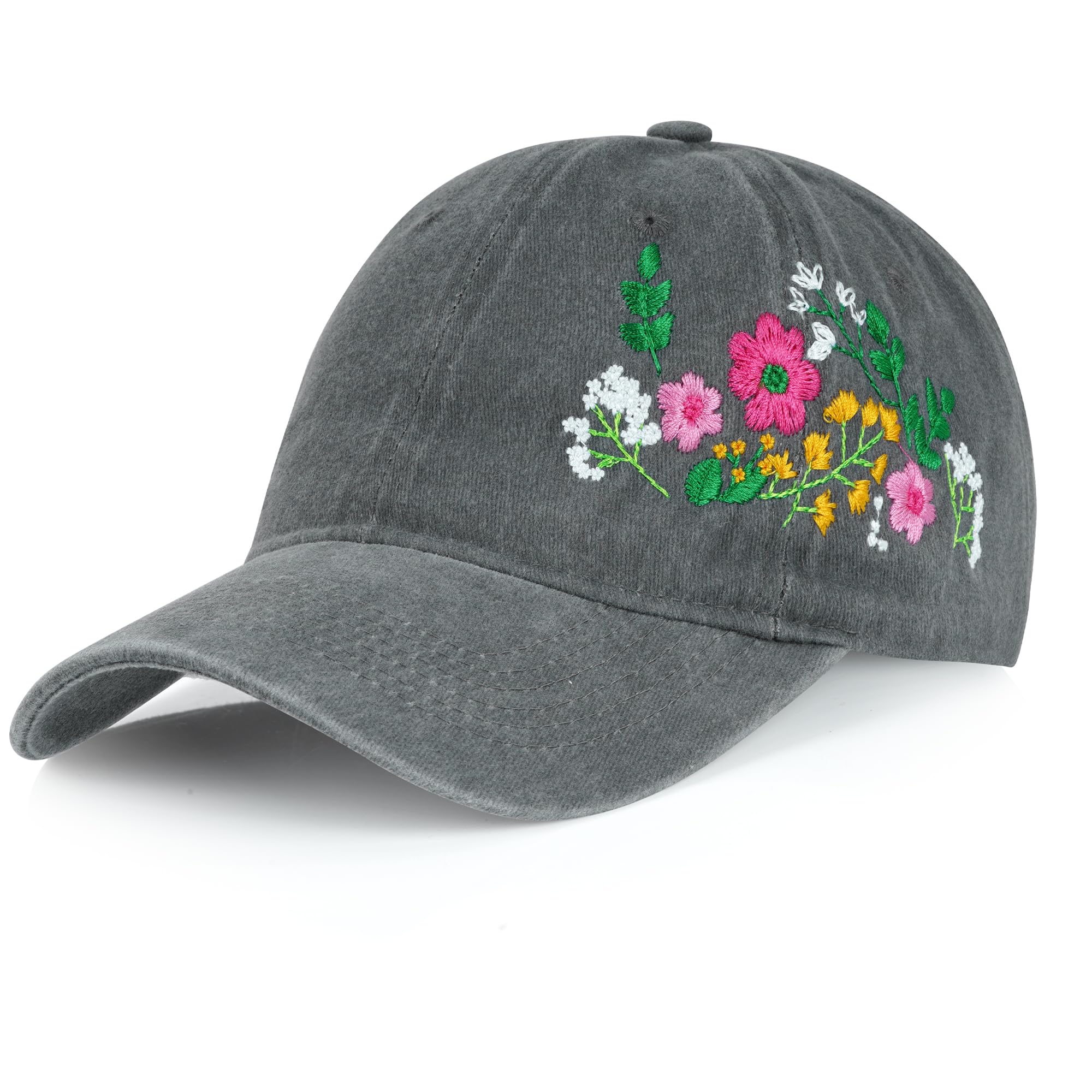 HOVEOX Womens Baseball Cap Embroidered Hat for Woman Floral Baseball Cap