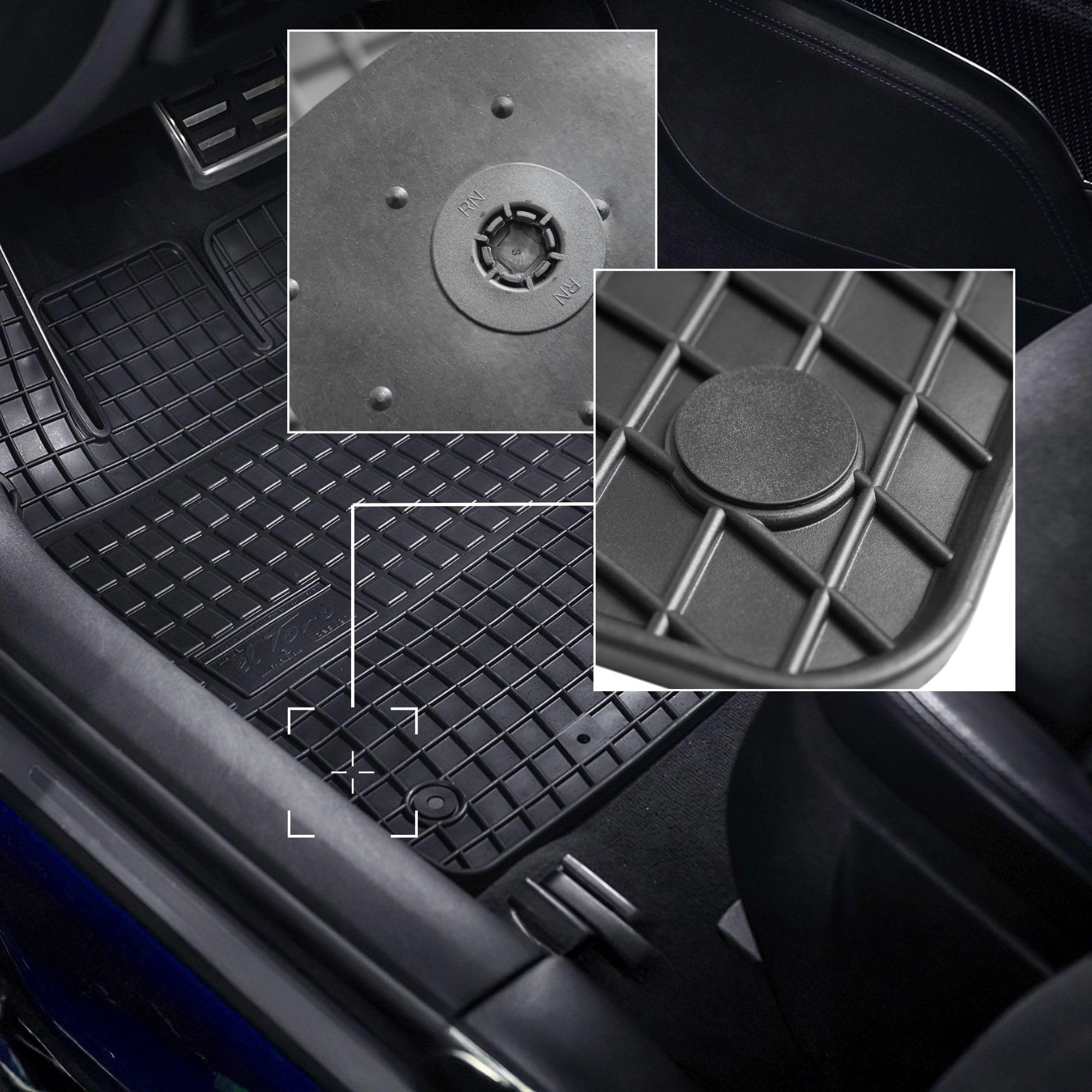 Tappetini in gomma su misura, compatibili con Renault Zoe (2013) | Qualità: Premium – Vestibilità precisa, antiscivolo, 4 pezzi, nero