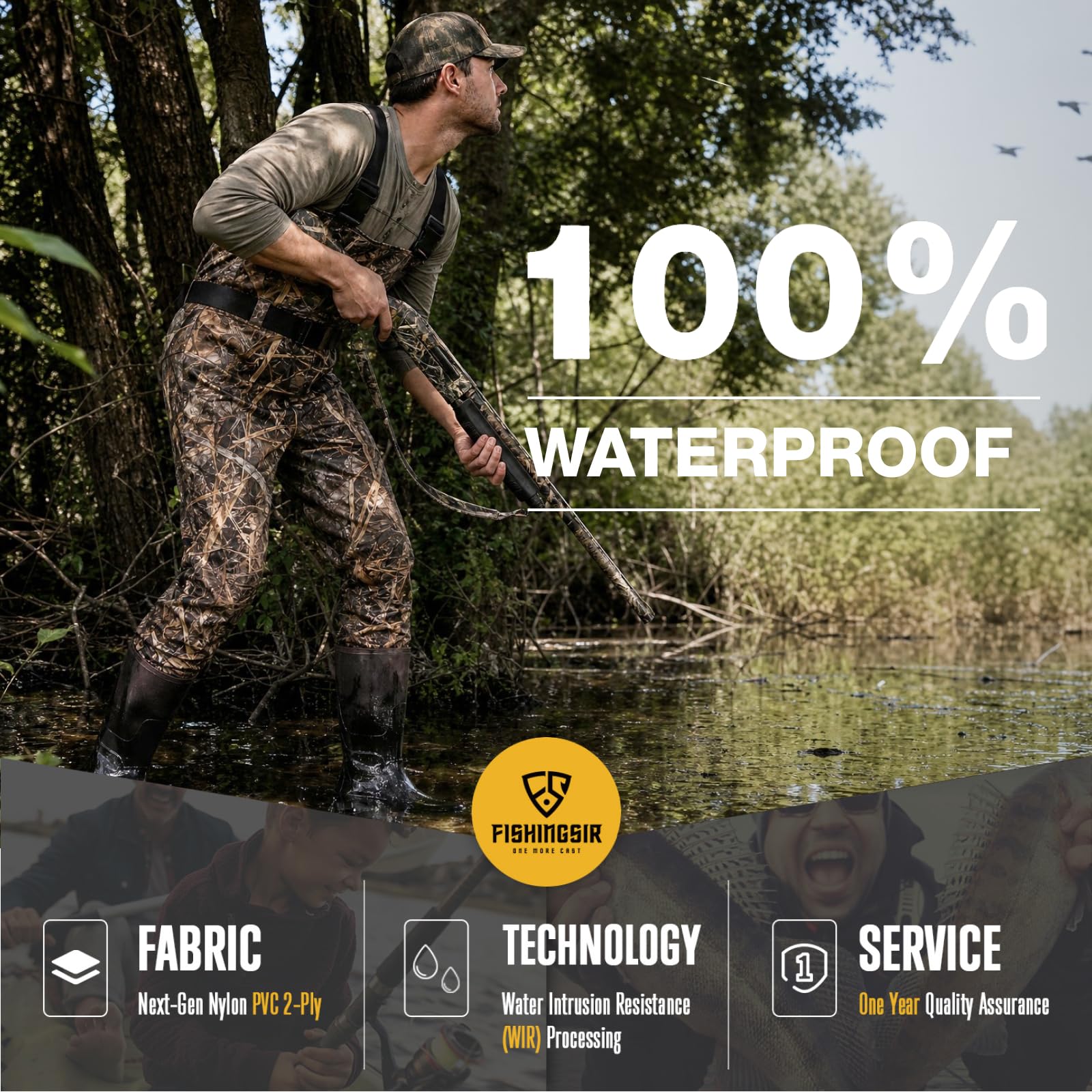 FISHINGSIR Wodery na klatkę piersiową Mężczyźni ‎fishing Waders