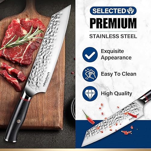 Miniatura 6 de Cuchillo de chef de 8 pulgadas, cuchillo de cocina japonés afilado, cuchillo de acero inoxidable de calidad forjado a mano, corte de carne,