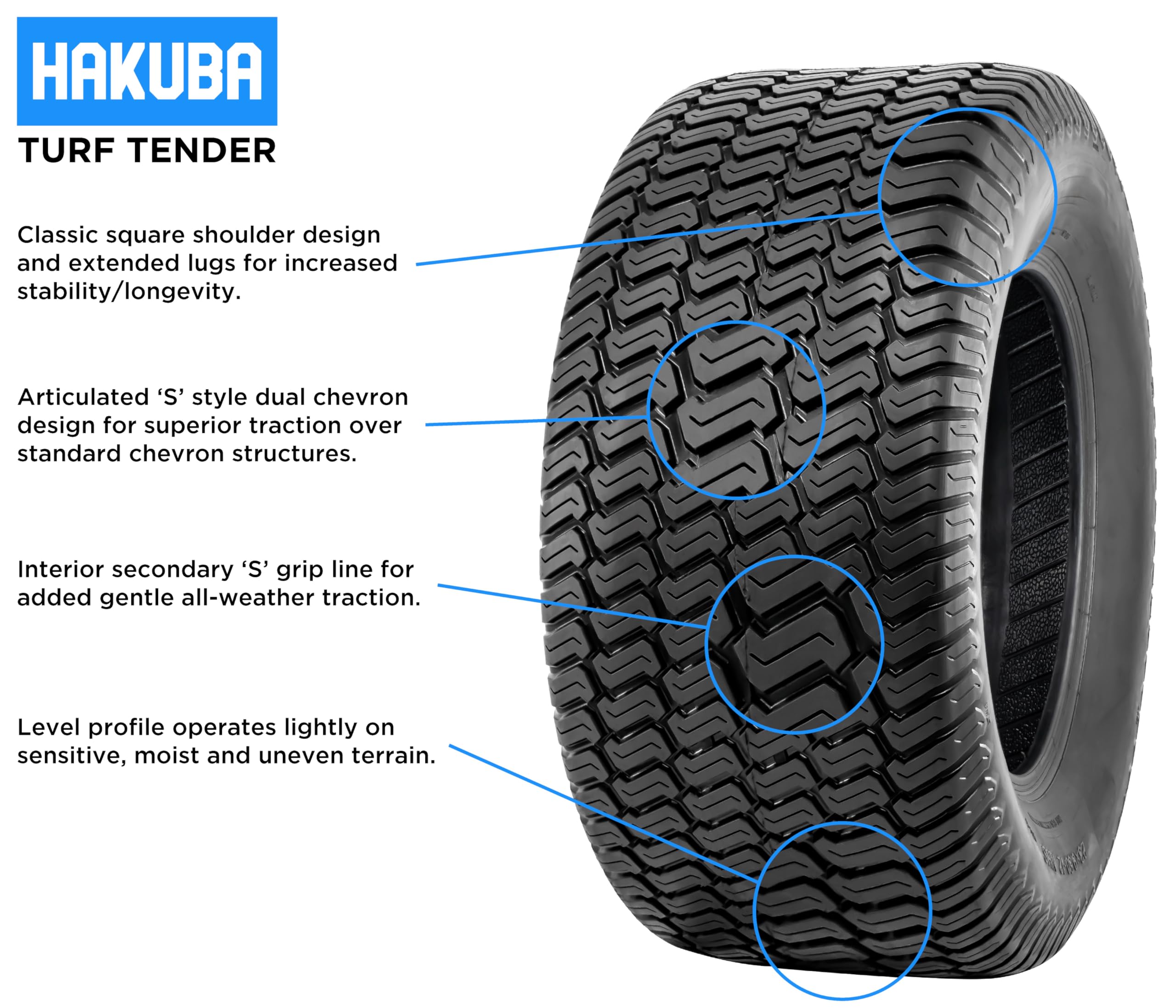 Lot De 2 Pneus De Gazon HAKUBA 13x5.00-6 - Profil P5016, 2PR, Pour Tondeuse Autoportée, Tracteur, Déneigeur