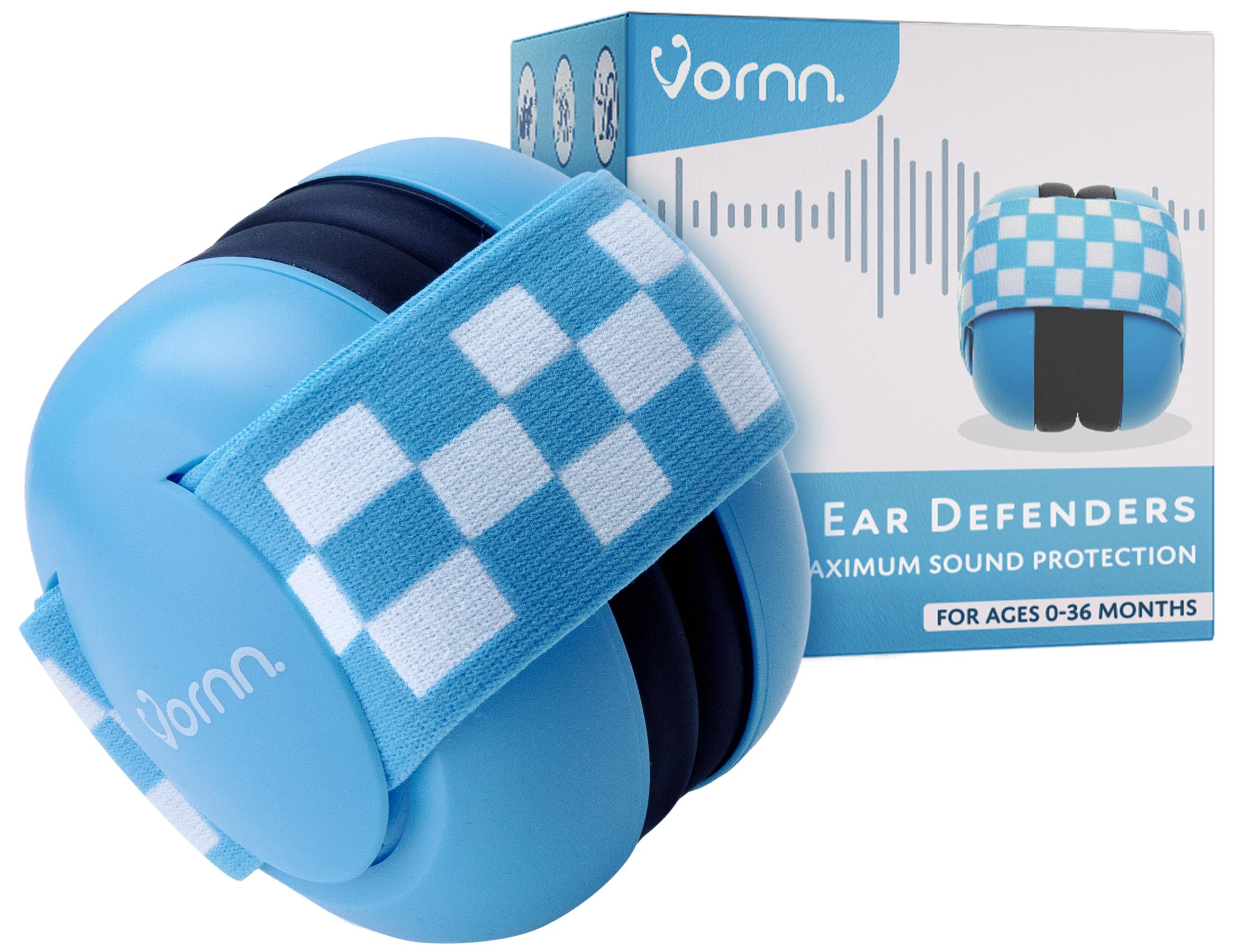 Baby Ear Defenders & Infant Headphones Noise Cancelling Earmuffs for Babies and Toddlers 0-36 Months in Blue | CE & UKCA Certified for Hearing Protection, Comfortable Fit & Safe Sleep