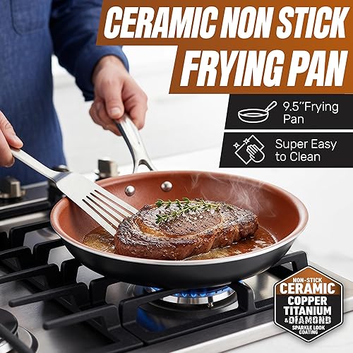 Miniatura 2 de Sartén de acero Gotham, paquete de 1, 9.5", Marrón