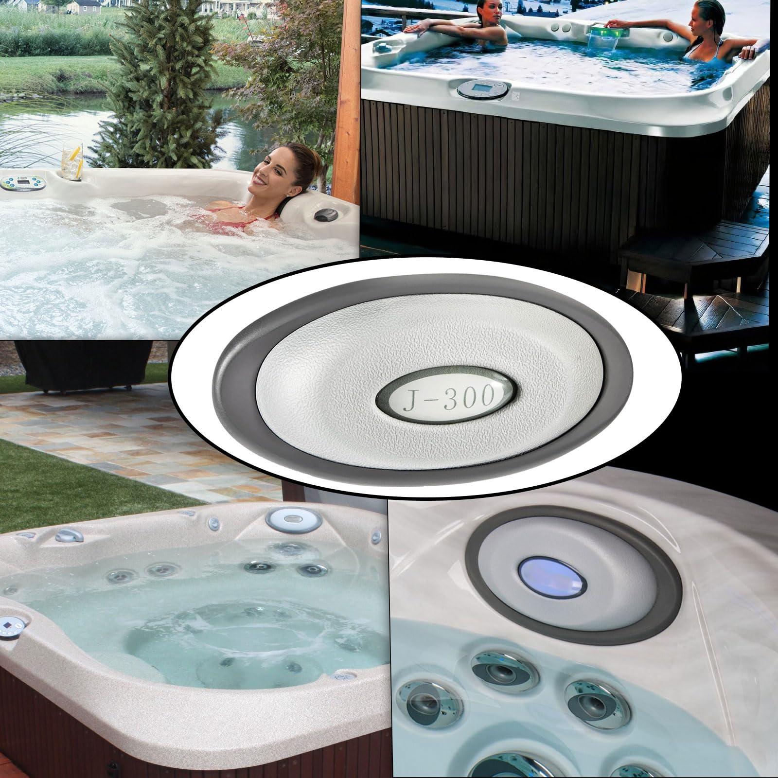 2472-824 - Almohada ovalada de spa y montaje trasero adecuada para jacuzzi serie J-300 2004-2018