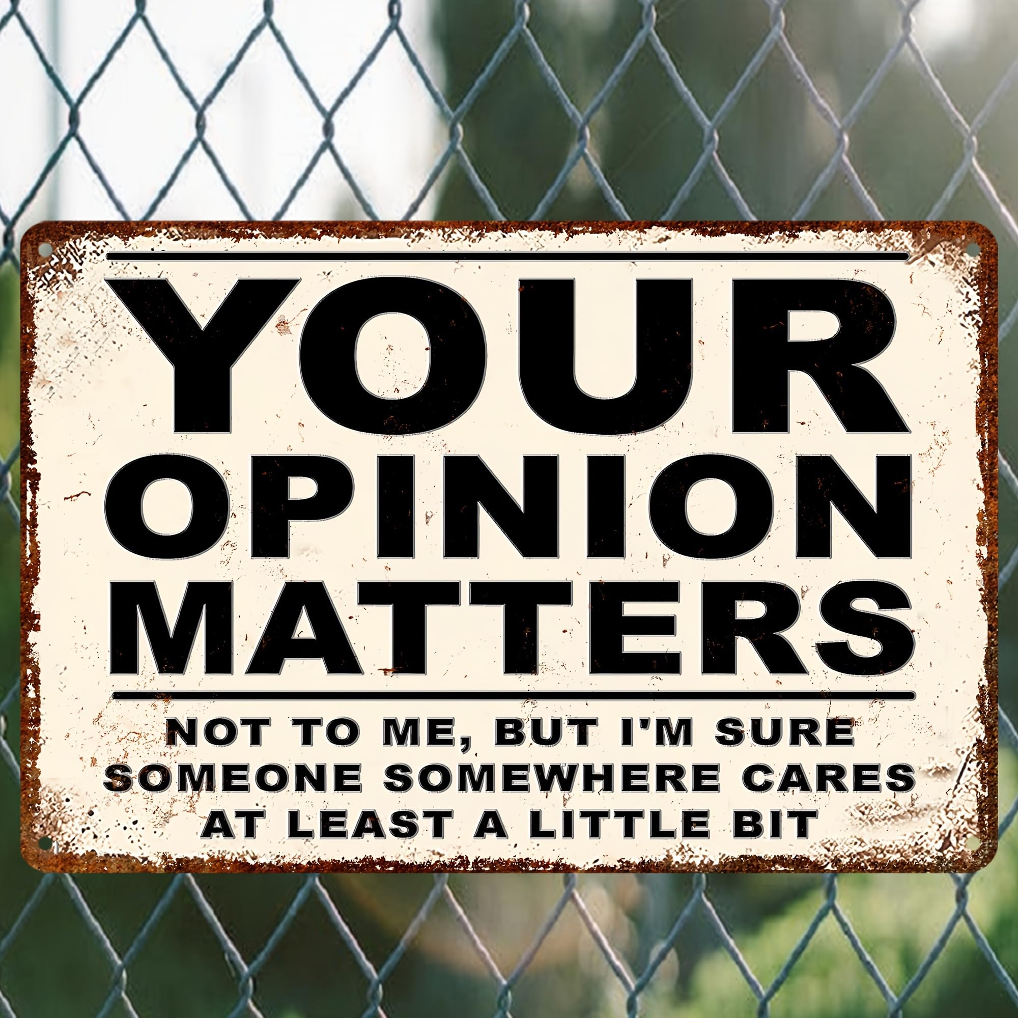 peiyeety Your Opinion Matters Metal Tin Sign | Retro Distressed Motivational Plaque | Positive Wall Decor for Home Office Classroom to Encourage Respect and Open Communication 6x8 Inch