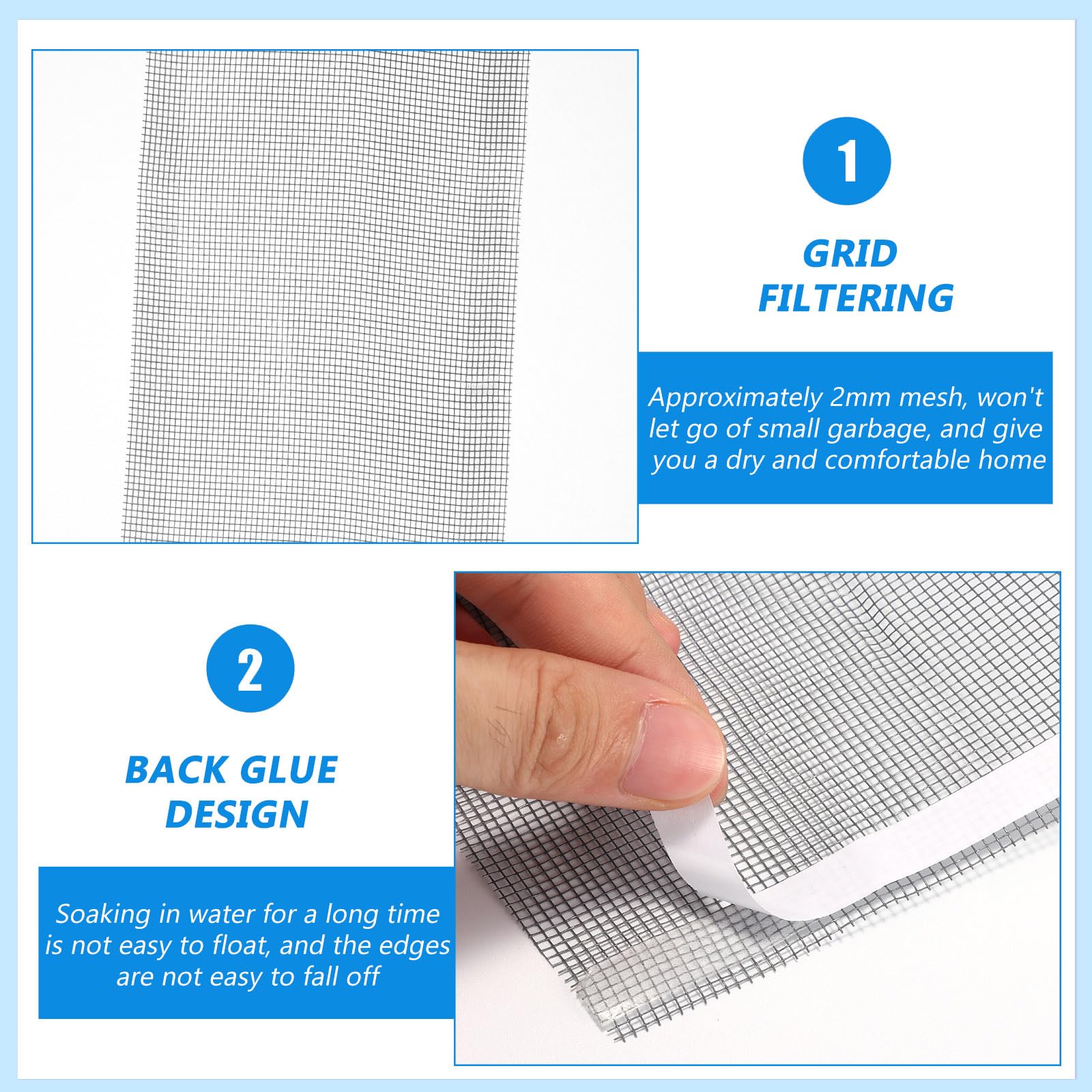 Rete Per Capelli Doccia 10 Cm X 10 M - 2 Rotoli Con Spatola, Anti Intasamento Scarichi - Foto 5