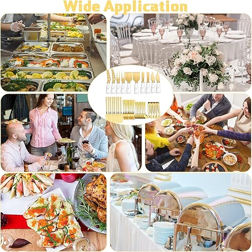 Miniatura 7 de Juego de 38 cuchillos de queso dorado con mango de mármol, espátula de mantequilla, cuchillos esparcidores de queso, cortador de queso y tenedor con