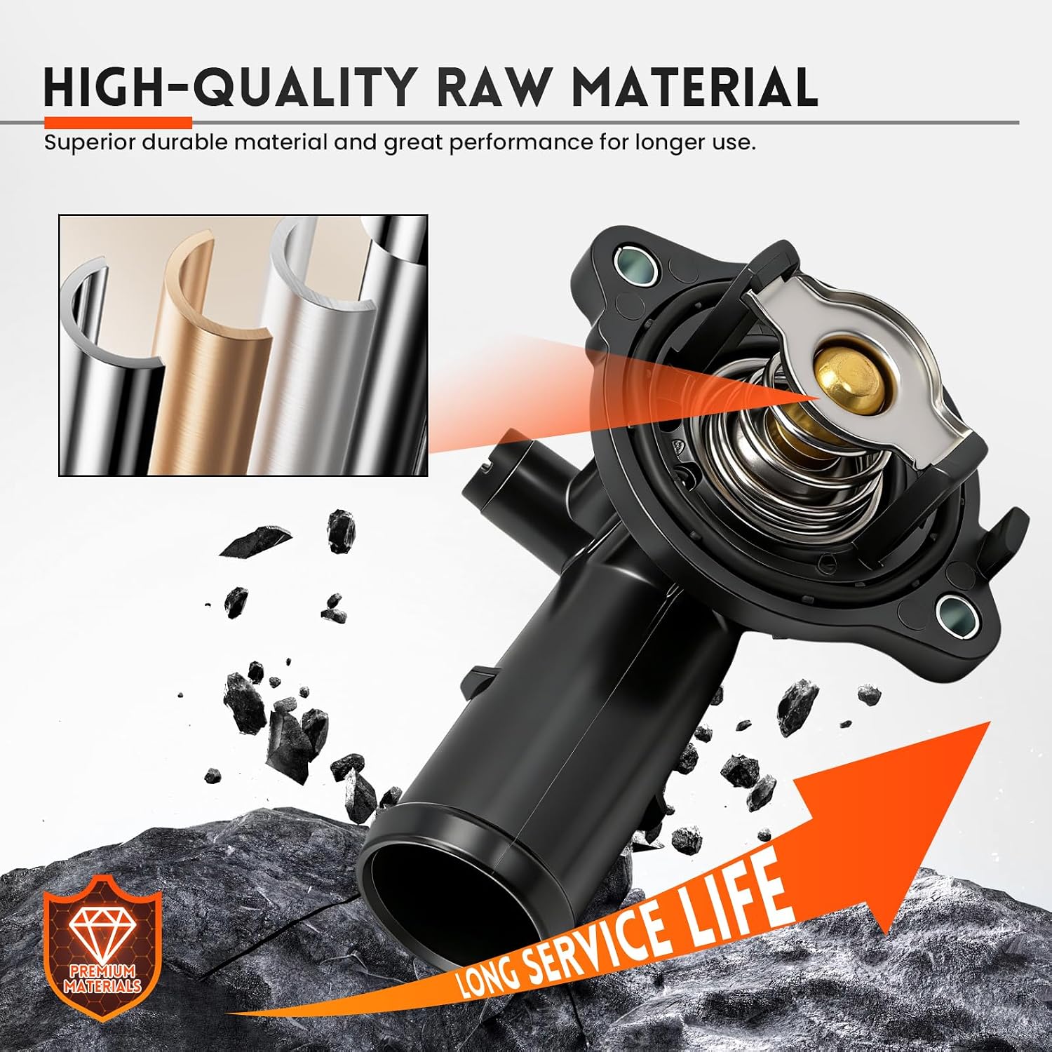 330424 FanPaYY Thermostat Housing Assembly Compatible with Ghibli, Levante, Quattroporte 2014 2015 2016 2017 2018 2019 2020 2021 Replace 323056.