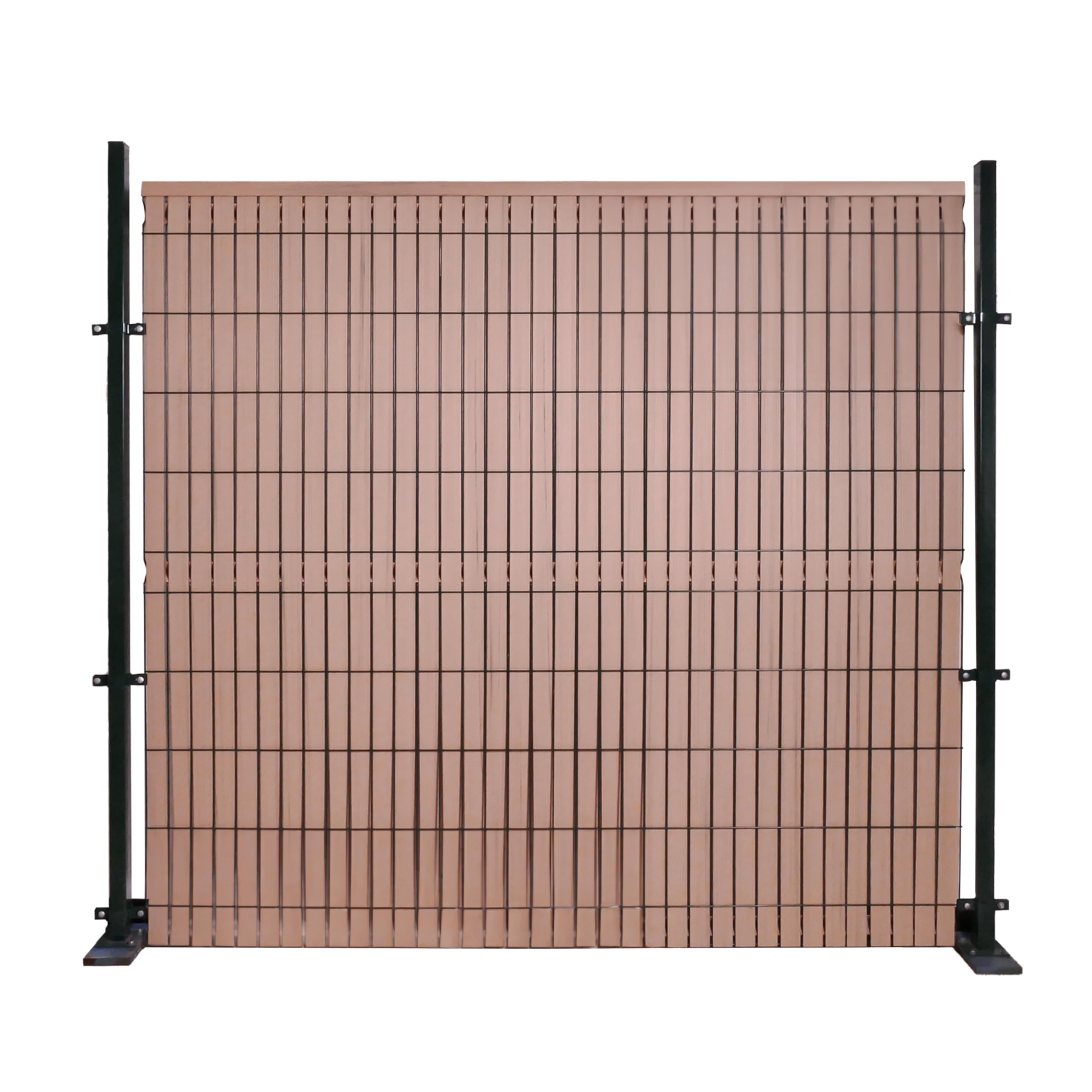 Kit de ocultación de láminas de PVC para panel de malla rígida de malla 55 brisa de vista, altura 1,93 x 2,50 cm, color bambú