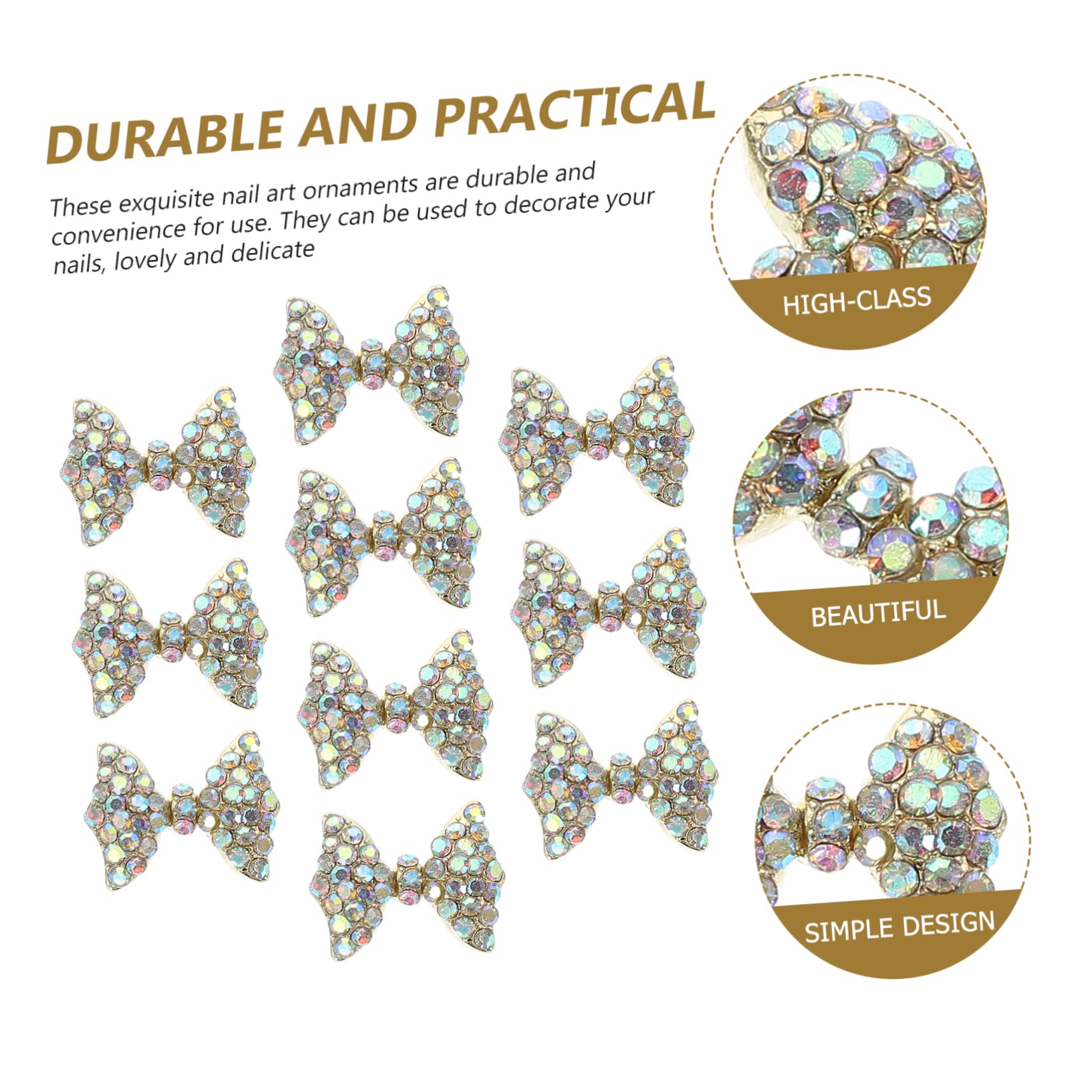 PACKOVE 5 Ensembles Accessoires De Manucure Décorations Pour Ongles Forme De Nœud Outils Diy Pour Nail Art Charms Bijoux Pour Ongles 10 Pièces * 5