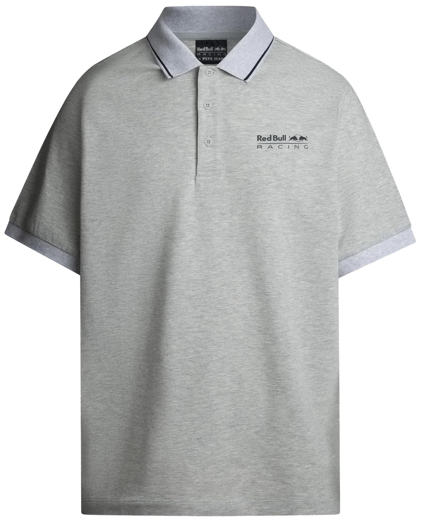 Pepe Jeans Men's Tipped Logo Polo Polo, Grey(Marl Grey), XXL