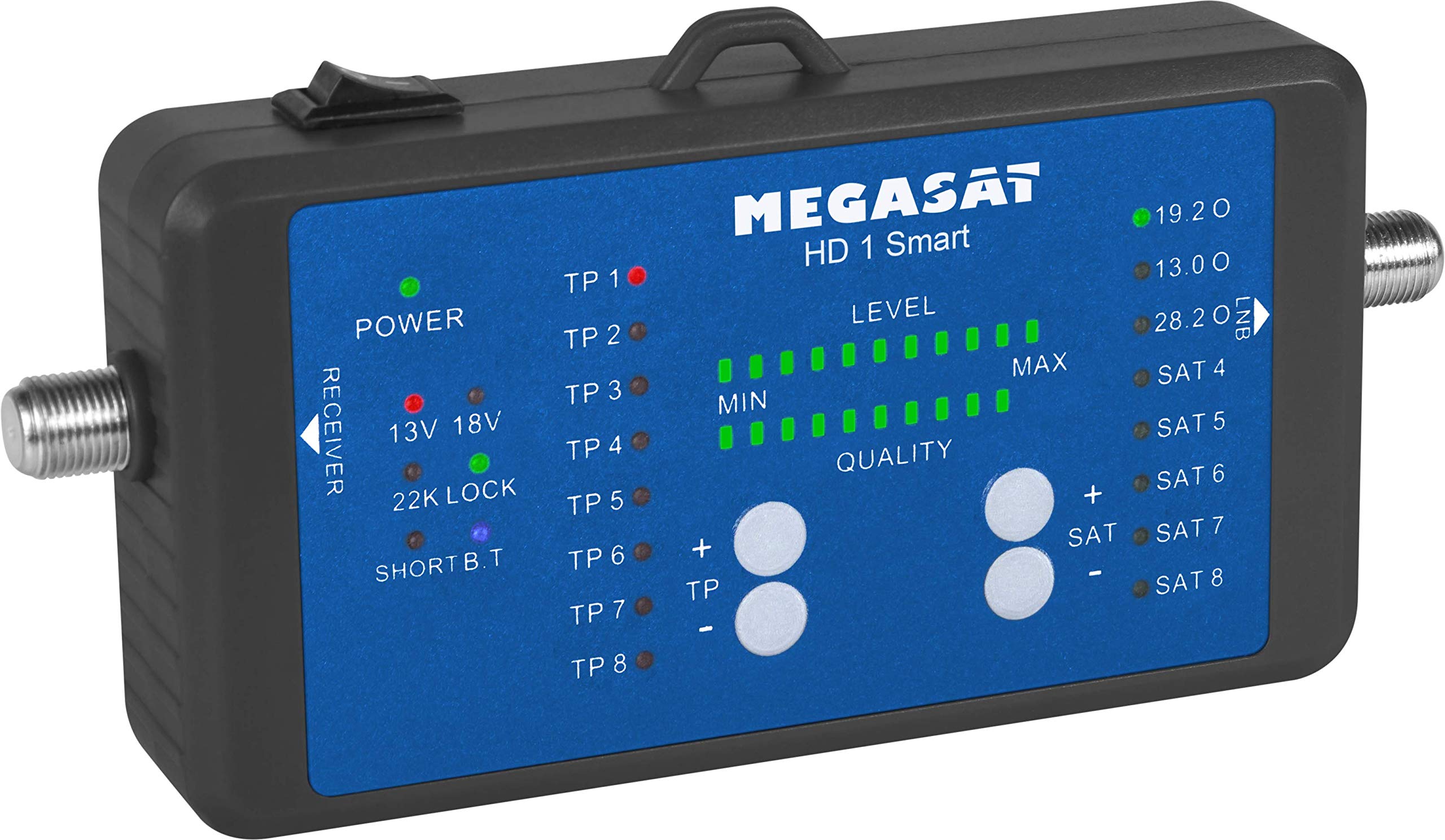 MegaSat 2600019 HD 1 - Misuratore satellitare, colore: Nero/Blu