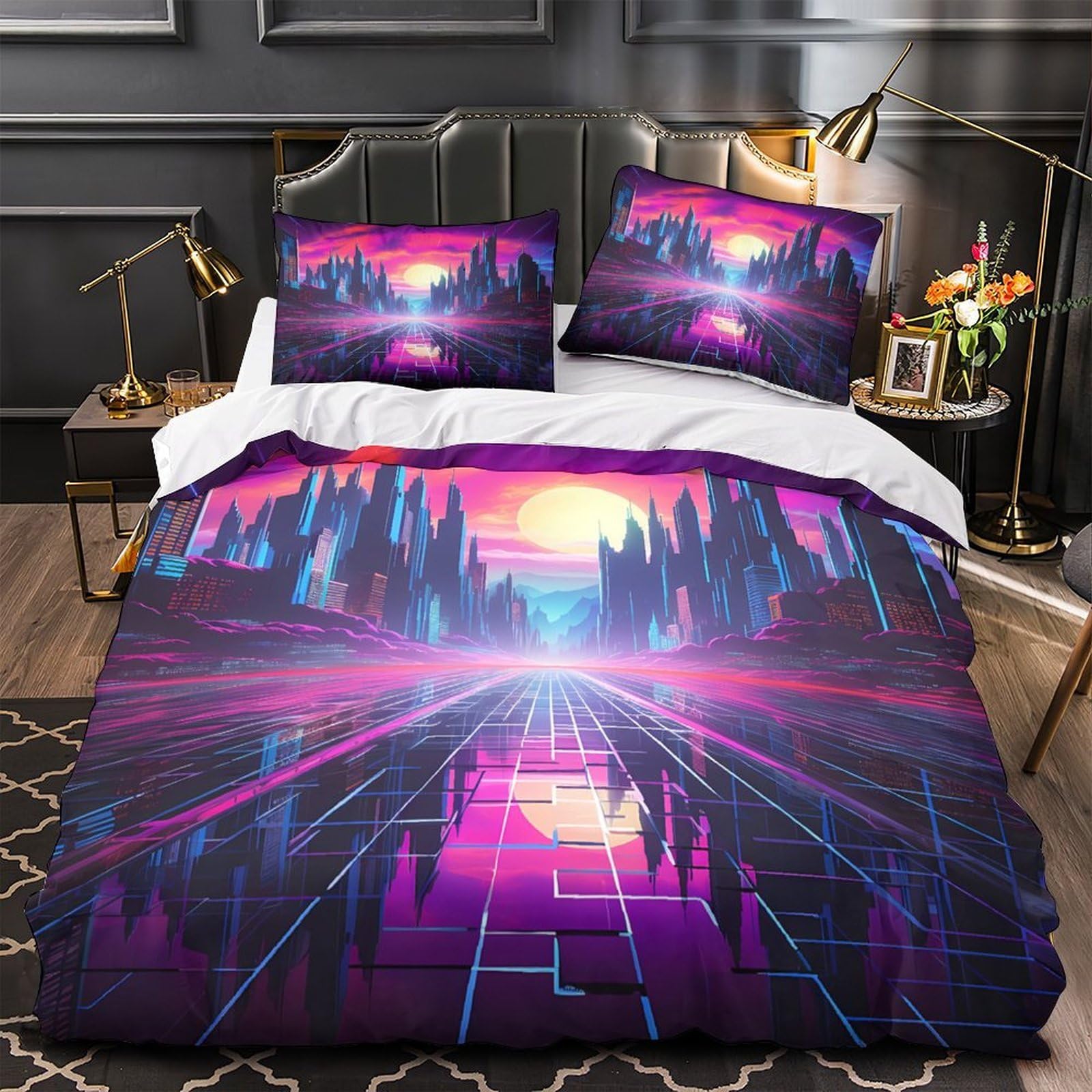 Housse de couette respirante 3D avec microfibre hypoallergique lit single