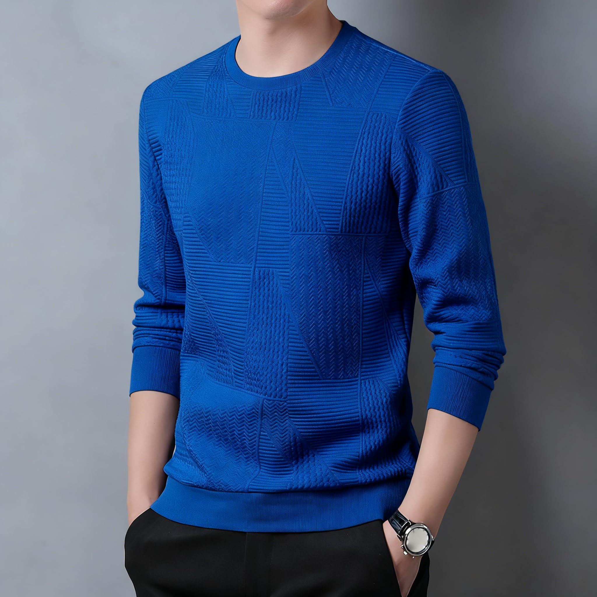 Sudaderas de cuello redondo para hombre, manga larga, estilo casual — view 2