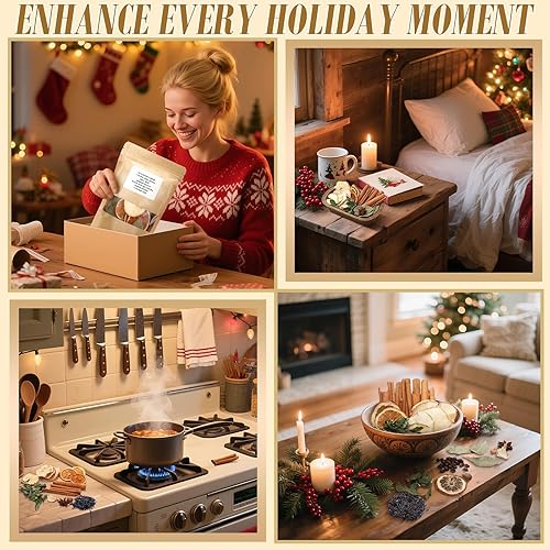 Miniatura 7 de Paquete de 6 ollas de otoño para estufa de otoño, juego de ollas a fuego lento de otoño, rodajas de naranja secas de Navidad, canela, ambientador,