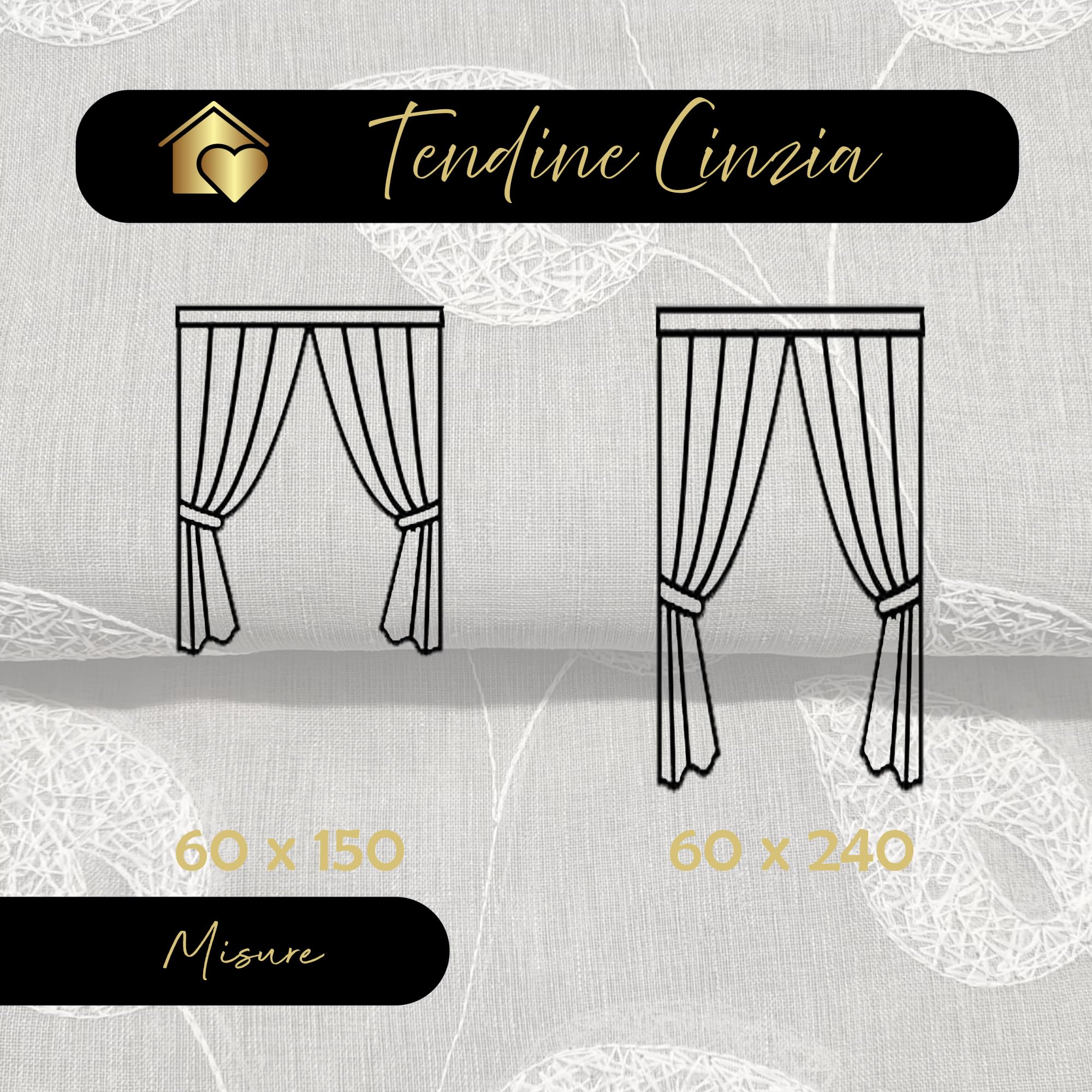 Home Tresor Coppia Tende A Vetro Mod. Amy B1 Base Bianca - Fiorellini Gialli, Doppio Meccanismo, 45x240 Cm, Per Cucina E Soggiorno
