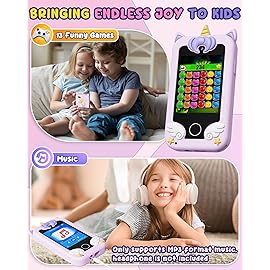 UCIDCI Kids Smart Phone for Girls Ages 3-7 with Dual Camera - Learning Games, Travel Toy with MP3 Music Player for Christmas, Birthday Gifts for 3-7 Year Old Boys