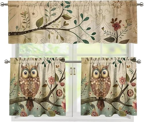 Miniatura 37 de Cortinas de Cocina con Patrón de Gallo Juego de 3 Piezas Elegante Juego de Cortinas de Cocina y Cenefas Elegante Juego de Cortinas de Sombra para