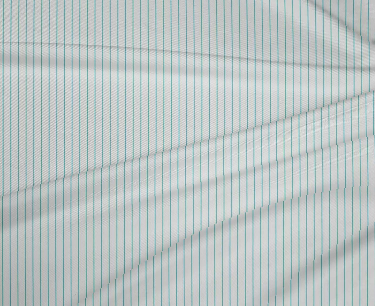 oneOone Polyester Spandex Turquoise Blue Fabric Pin Stripe Quilting Supplies Print Sewing Fabric by The Yard 56 Inch Wide