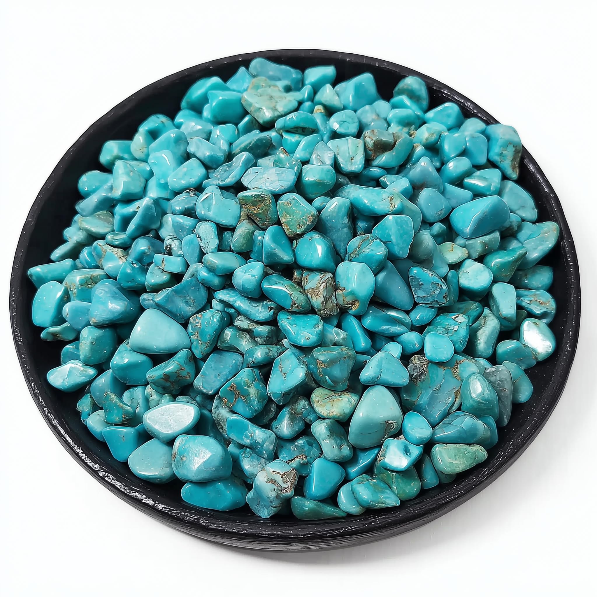 Polished Turquoise Crystal Chips 200 Pcs - 0.3" 10 oz Tumbled Stone Chips Crushed Sea Glass Stones Healing Reiki Crystal Jewelry Making Home Decoration