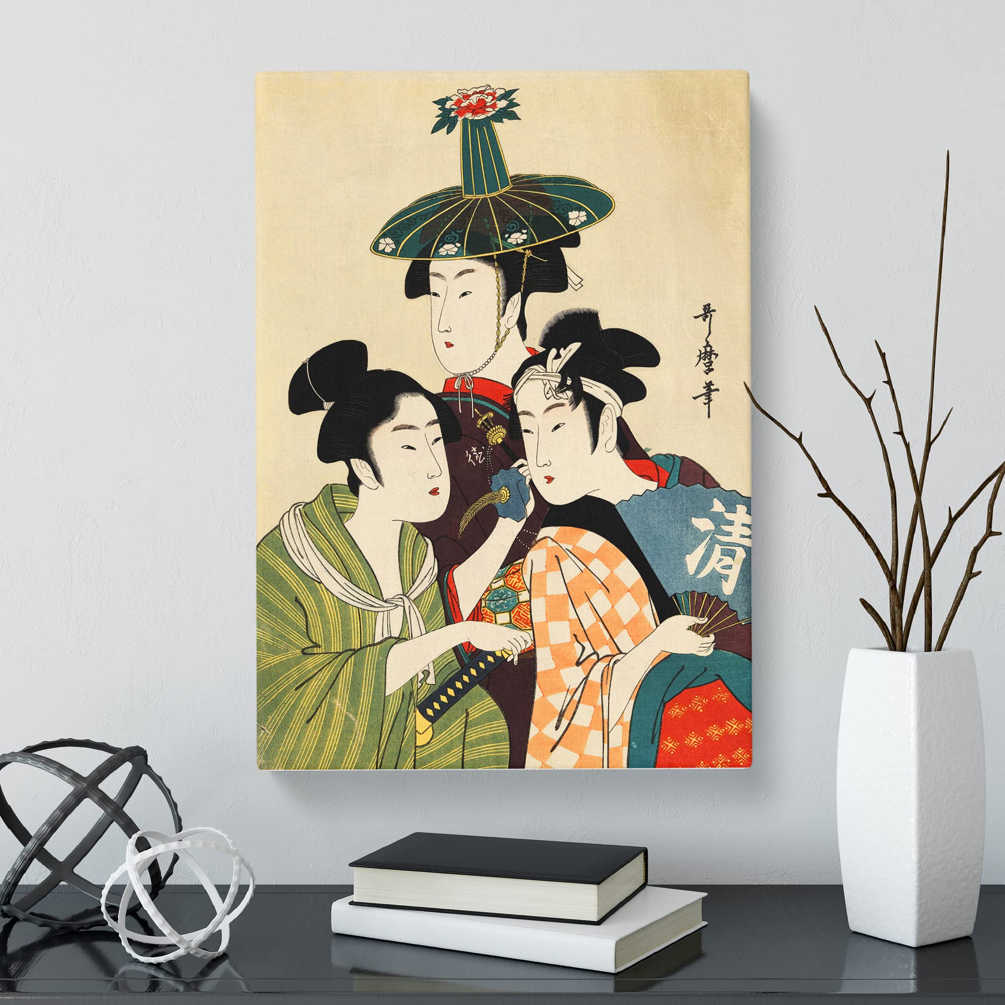 Kitagawa Utamaro Vintage Art No.17 Canvas Print, Mixed, 25L x 50W cm - Image 3