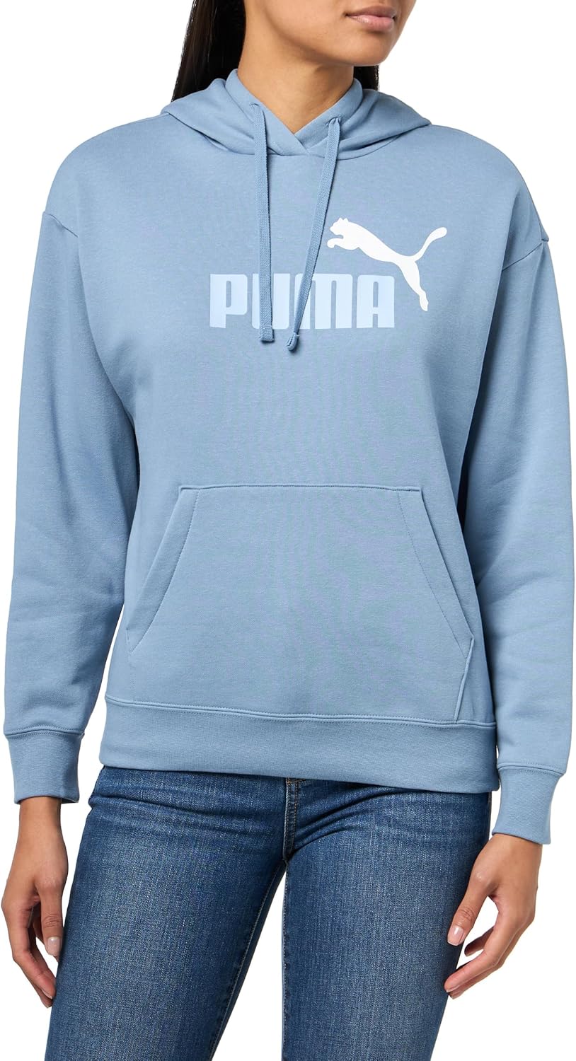 PUMA Women's Essentials Logo Fleece Hoodie (Available in Plus Sizes), Cool Blue AH25