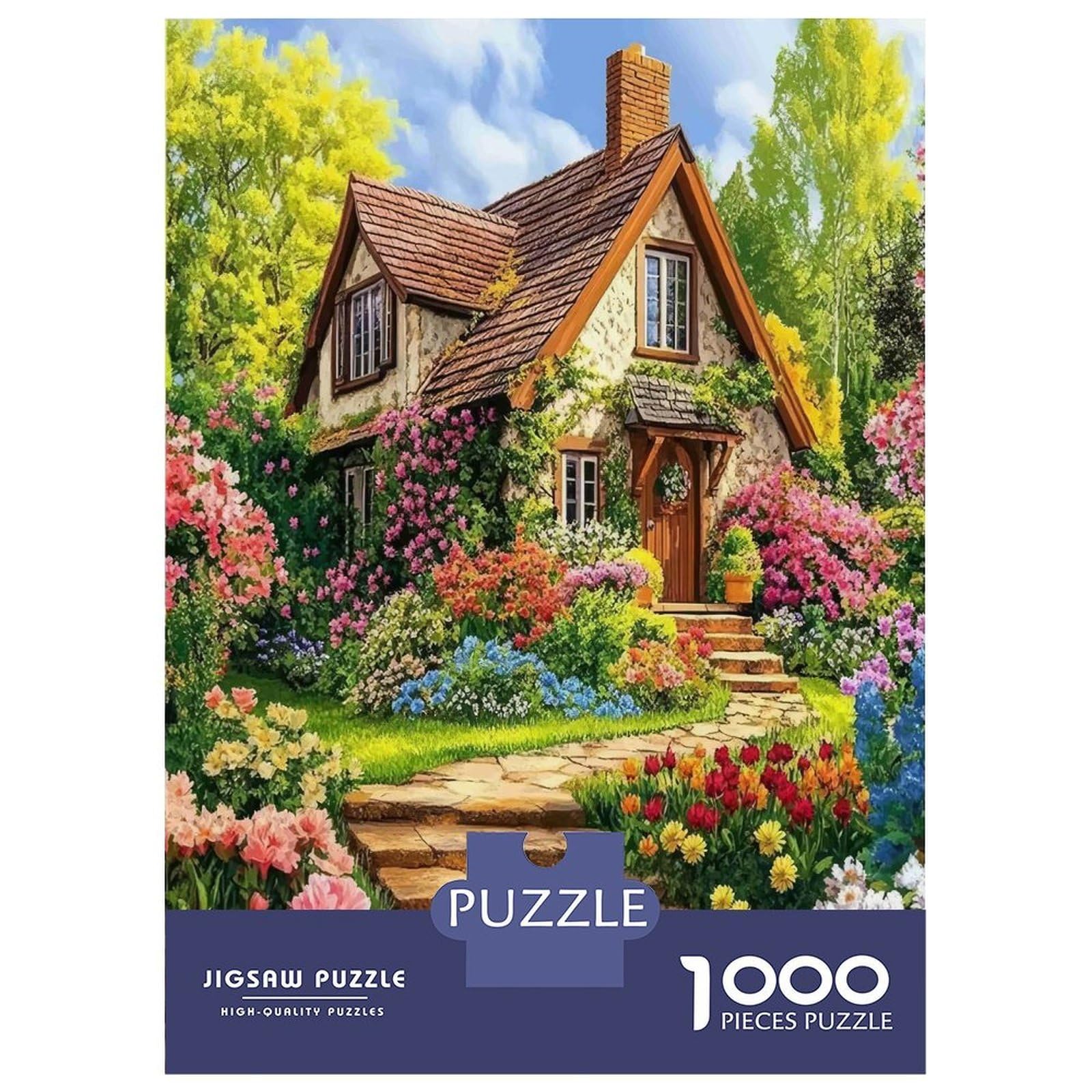 Country Cottage Garden 1000 Piece Jigsaw Puzzle Jigsaw Puzzle for Adults Paper Adult Relaxation Home Decor Gift 70x50cm/1000pcs