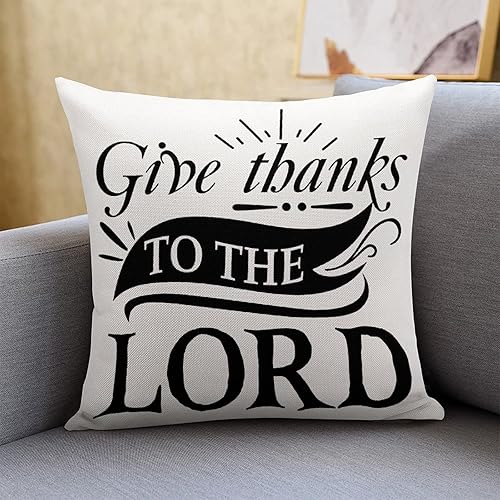 Cojines decorativos para Sala de 18 x 18 pulgadas fundas de almohada cuadradas para dar gracias a el Señor fundas de almohada decorativas para sofá