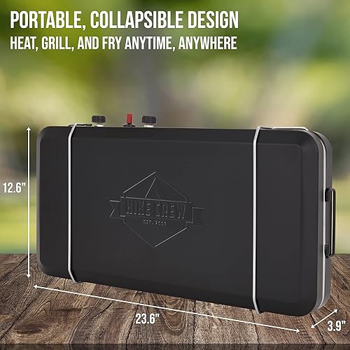 Miniatura 6 de Hike Crew Estufa de gas 2 en 1  Parrilla de propano portátil con encendedor integrado y bandeja de goteo de acero inoxidable  Asa de transporte