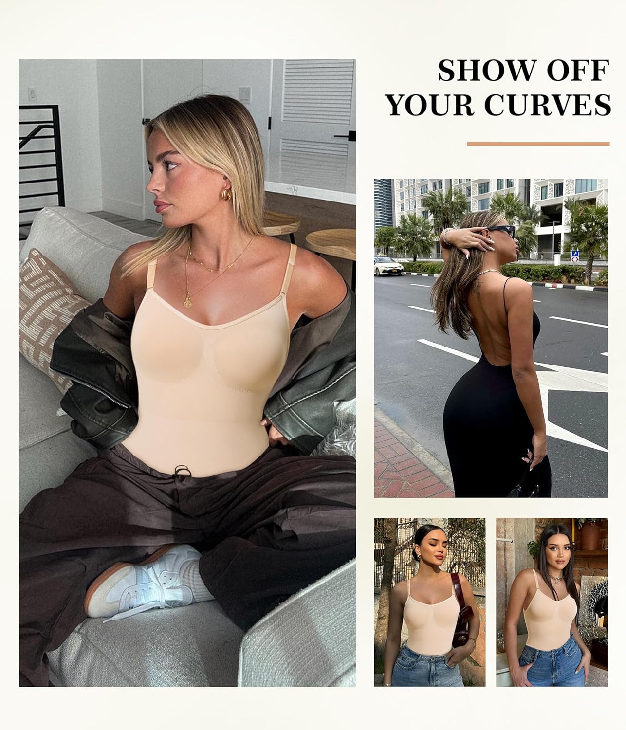 Irisnaya Shapewear Bodysuit for Women Tummy Control Backless Low Back Body Suits for Womens Full Body Shaper Body Suit - Image 5