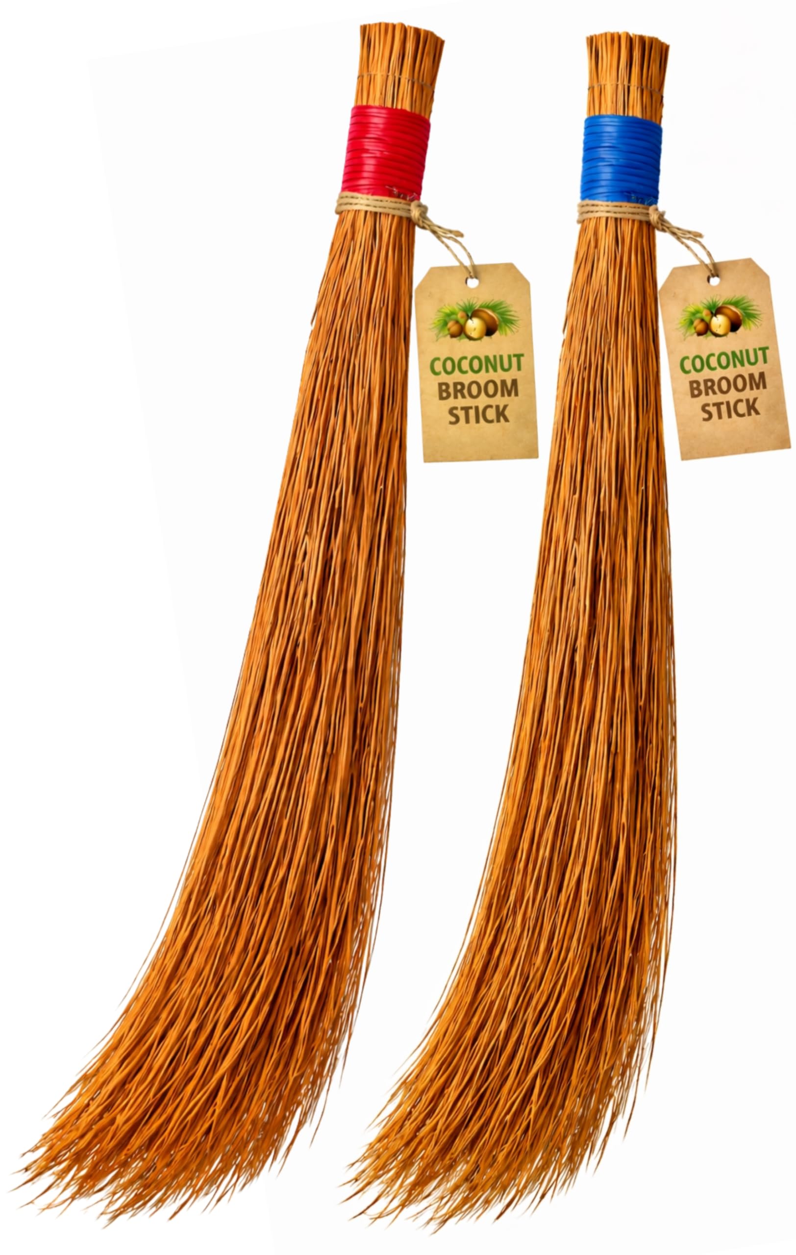 Natural Coconut Fiber Broom for Bathroom Cleaning Coconut Jhadu 95 cm Long Strong Durable Cleaning Broom Bamboo Handle 210 Gram 1 Pc for Wet Floor Outdoor Garden Home Use (2)-image-8