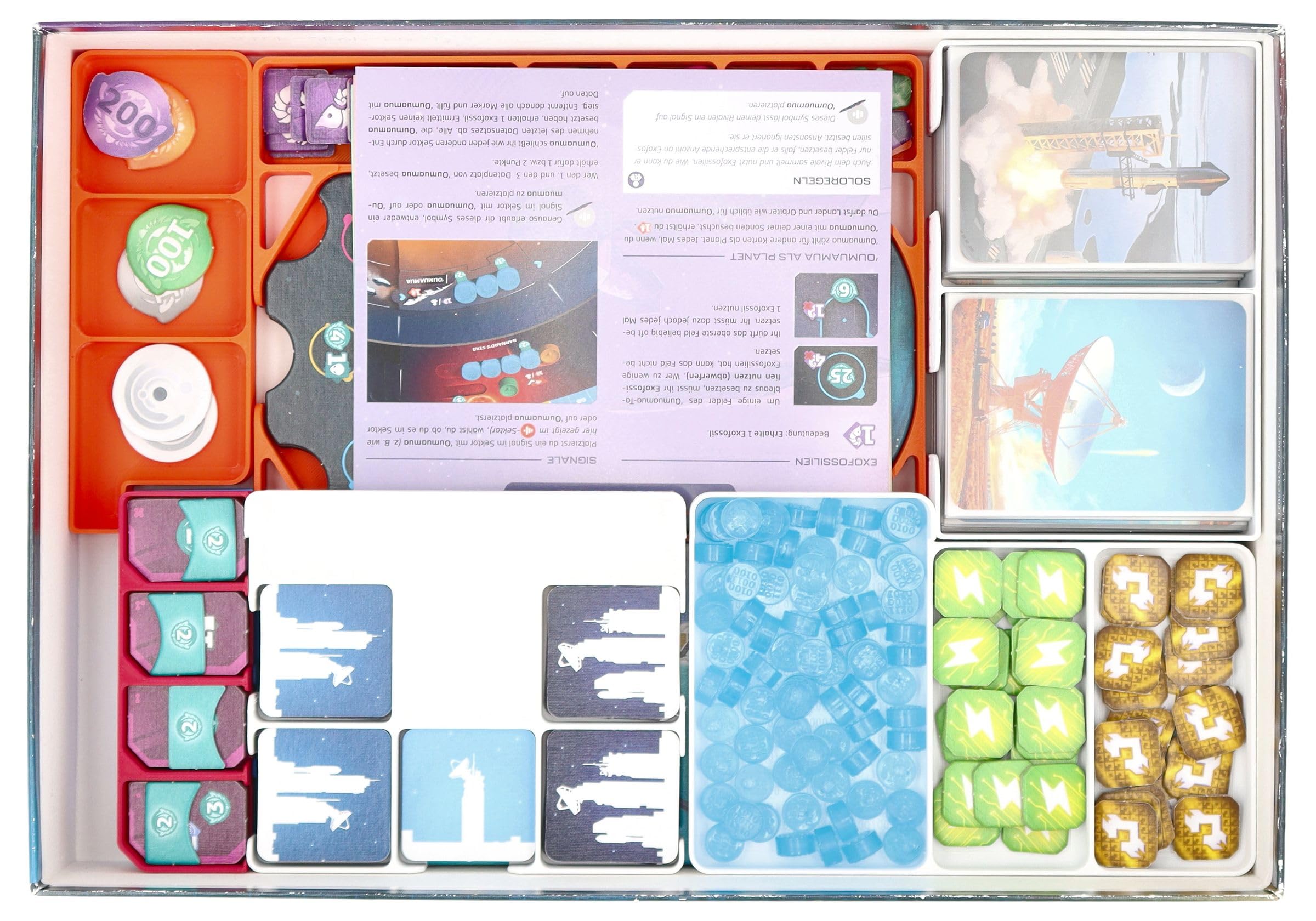 Feldherr Inserto Organizador Compatible con SETI: Búsqueda de Inteligencia Extraterrestre, para Caja Base, Soportes Cartas enfundadas, Bandeja por Jugador
