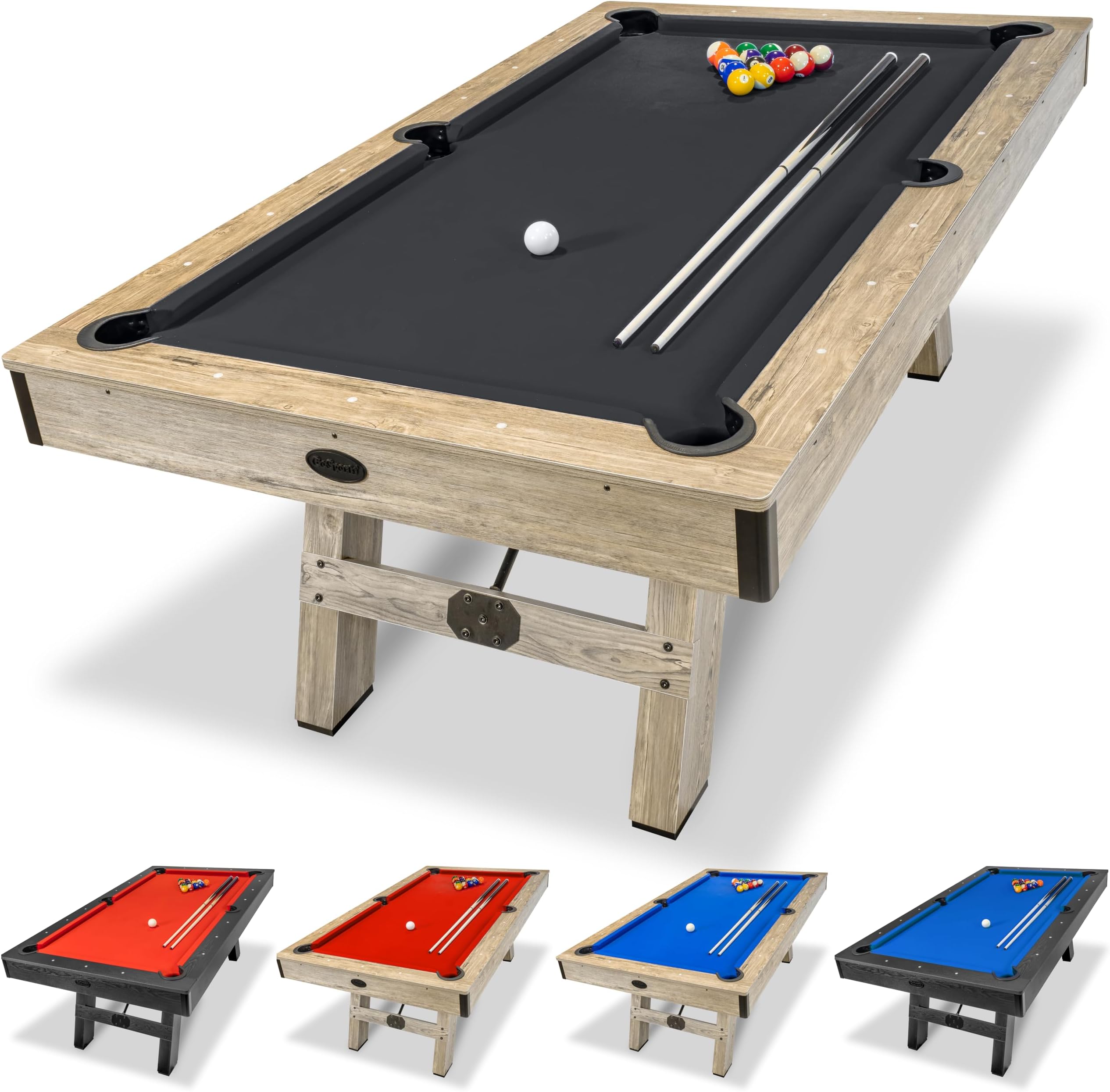 7 ft Billiards Table with Rustic Wood Finish