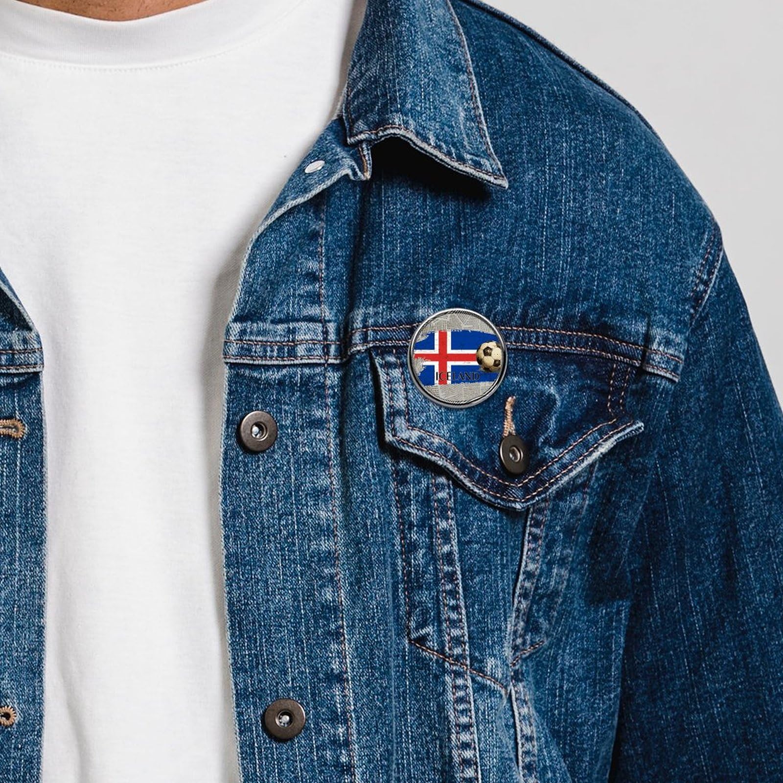 Emaille-Anstecknadeln, Motiv: Island-Flagge, Fußball-Anstecknadeln für Rucksäcke, Sport-Fans, Hutnadeln, Gedenk-Nationalflaggen, benutzerdefinierte Knöpfe, künstlerisches Mode-Accessoire