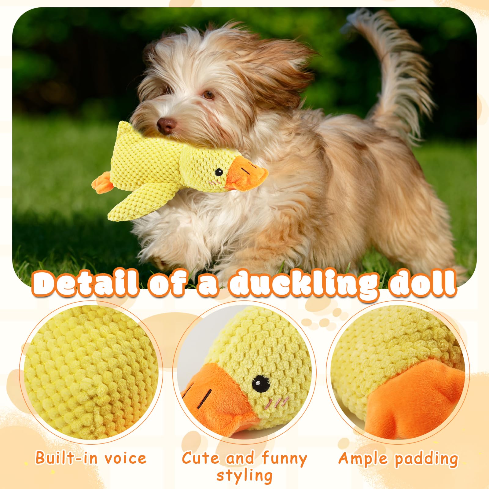 TIVUNORON Anatra Giocattolo per Cani, Anatra Quack-Quack Giocattolo per Cani, Per Animali di Peluche