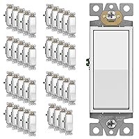 Vista 36 de ENERLITES - Interruptor de palanca decorativo de encendido/apagado con placas de pared, unipolar, 3 cables, tornillo de conexión a tierra, grado