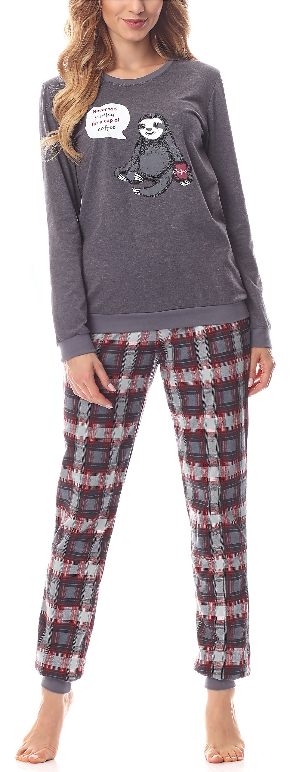 Merry Style Damen Schlafanzug Zweiteiler lang Pyjama Langarm Lange Hose mit Muster MS10-167