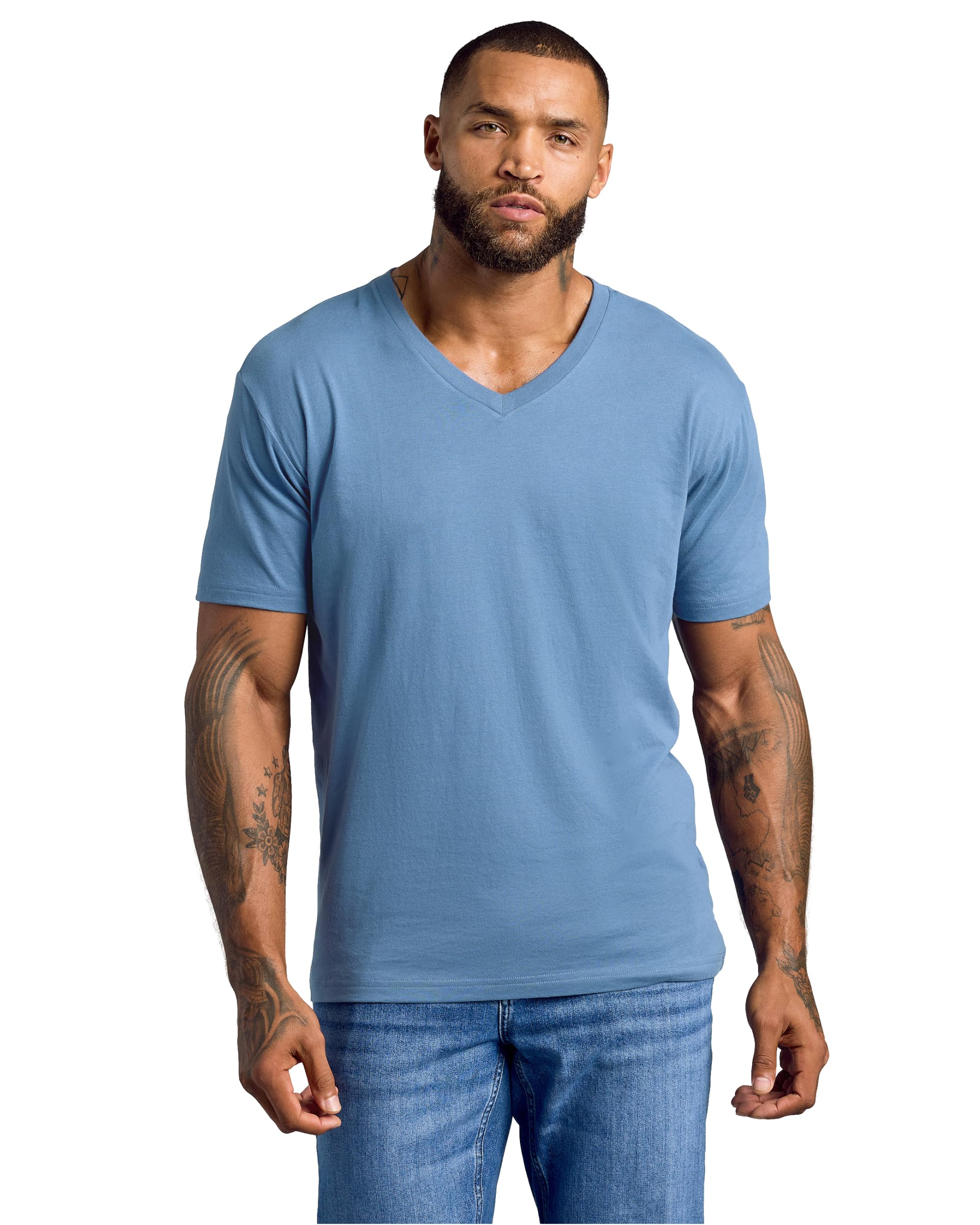 True Classic Mens V Neck T Shirts - Cotton V Neck Shirts for Men, V-Neck Mens T-Shirts and Undershirts for Men Pack/Singles