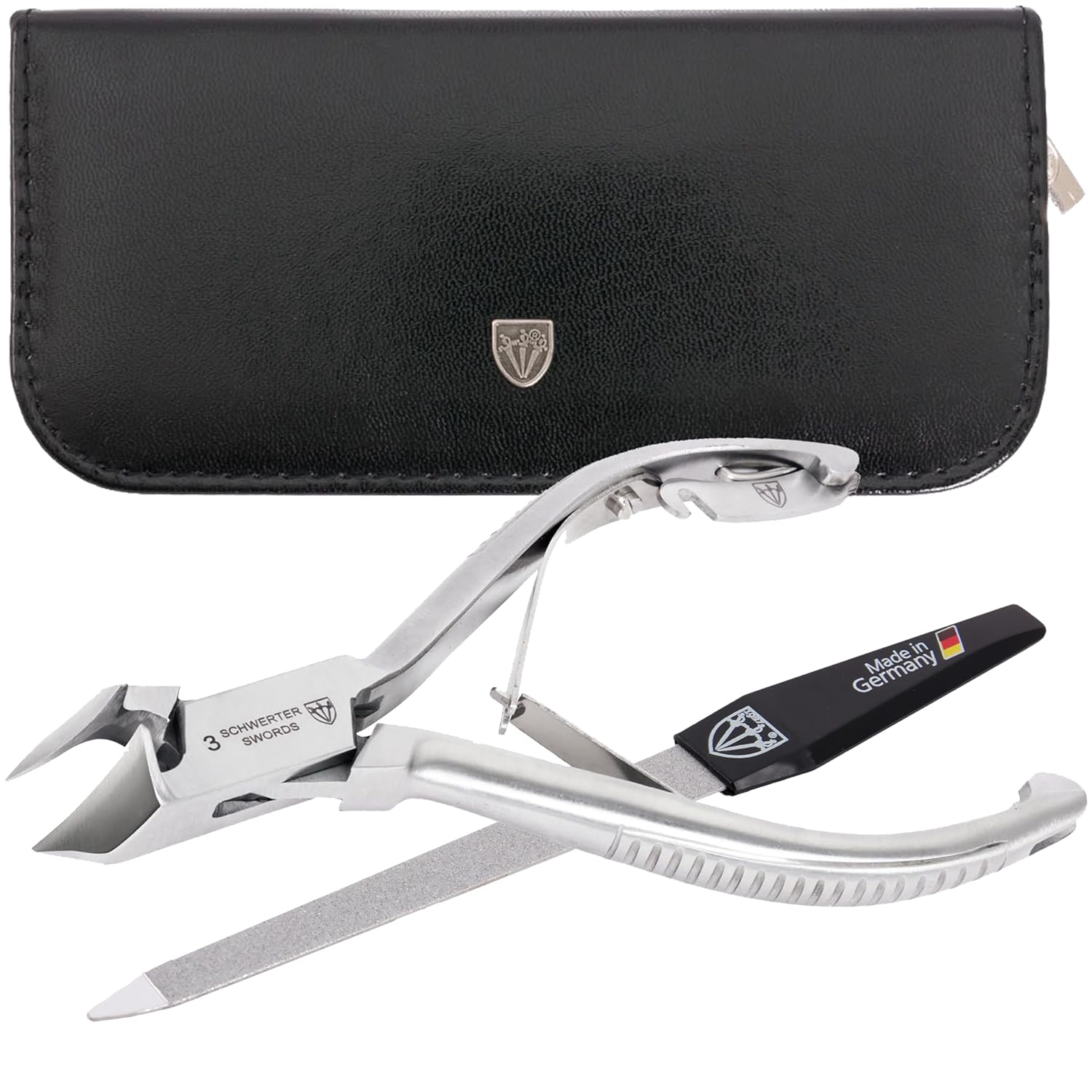 3 Swords Germany – Brand Quality Professional Toe Nail Nipper Clipper Set Stainless Steel Wave Nipper, Head Cutter, Nail File with case for ingrown Toe Nails, Manicure Pedicure by 3 Swords (196)
