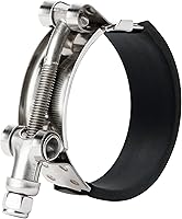 Vista 4 de ISPINNER 2 abrazaderas de manguera de acero inoxidable acolchadas de goma de 2 pulgadas, rango de abrazadera de 2.205-2.520 in para manguera de 2