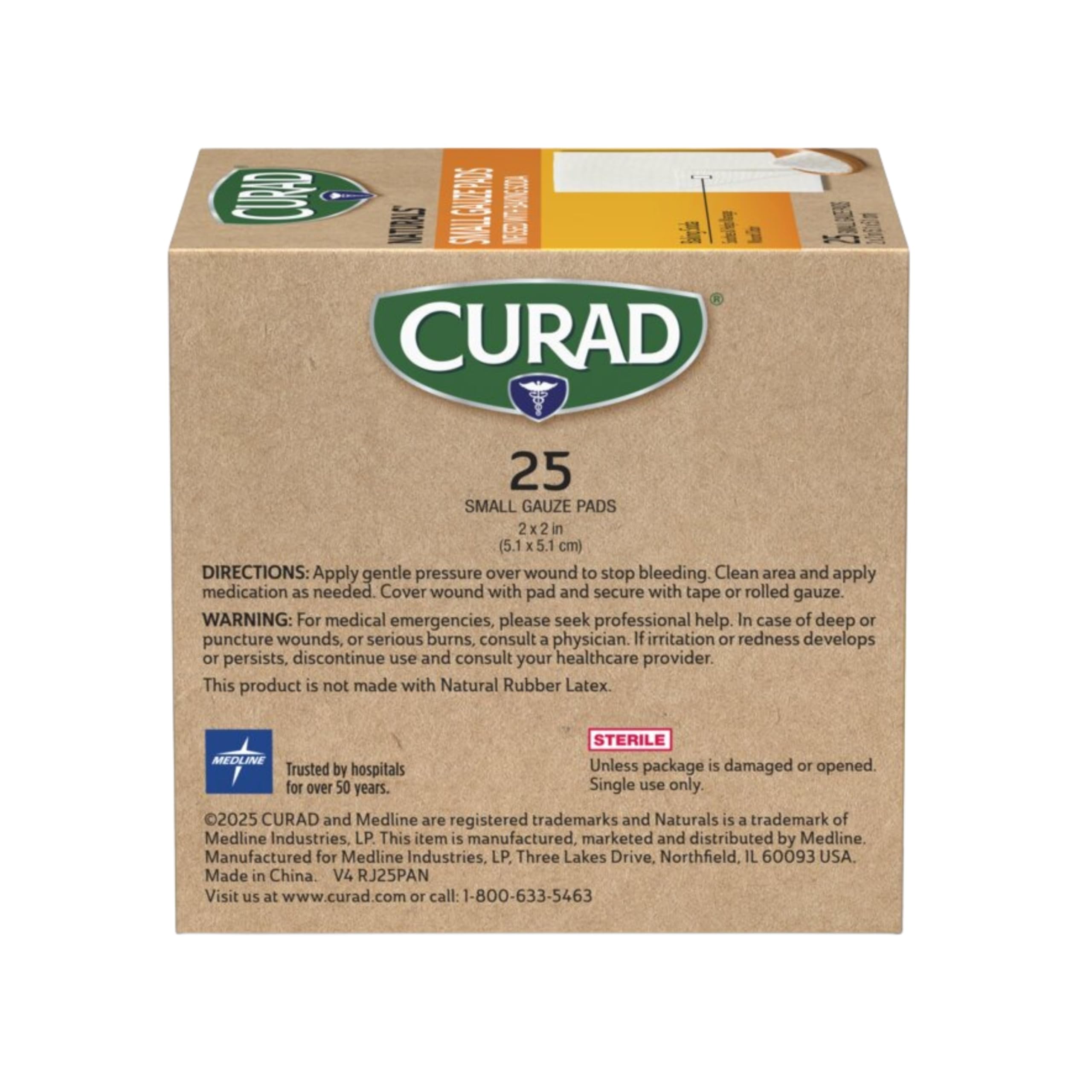CURAD® Naturals™ Small Gauze Pads with Baking Soda, 2 in x 2 in, 75 Count — Amazon image 3