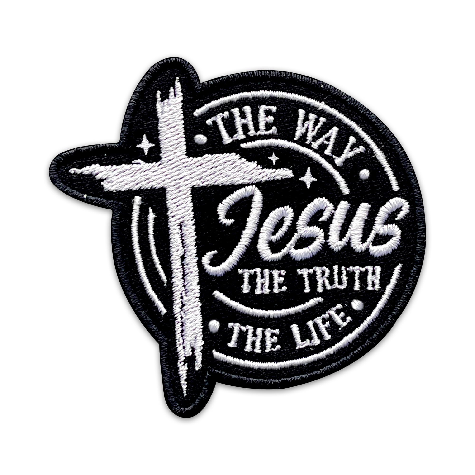 Jesus The Way The Truth The Life Embroidered Patch Christian Religious Embroidery Patches Bible Verse Scripture Sew On Iron On Cross Faith Patch for