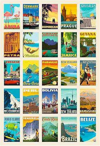 Miniatura 4 de Juego de 100 calcomanías de viaje de fama mundial (4 hojas25 piezas) calcomanías impermeables para botellas de agua para laptop, bicicletas, álbumes