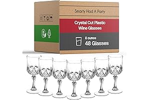 Smarty Had A Party Elegant Disposable Plastic Wine Glasses, 48 Count